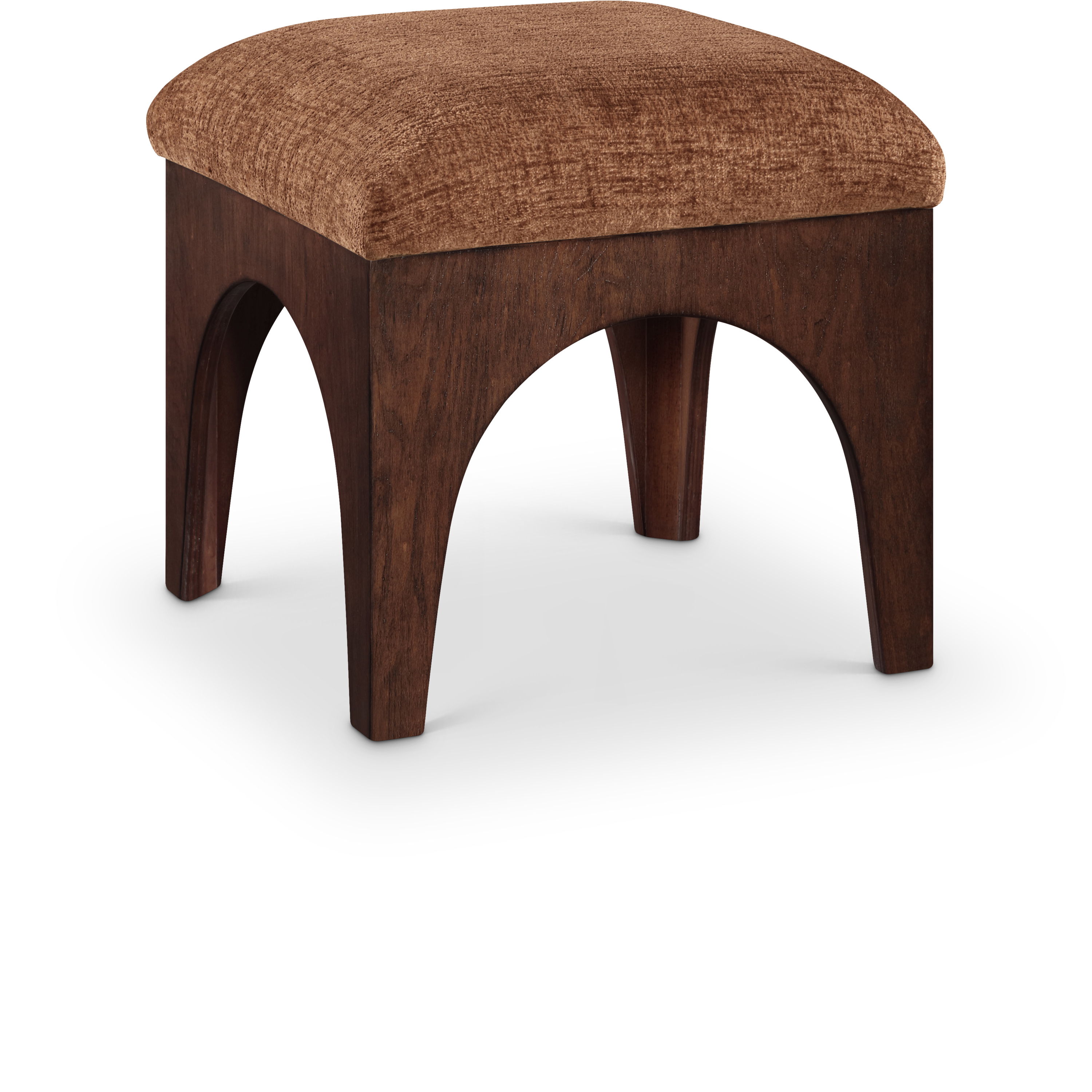 Lawson - Chenille Fabric Upholstered Ottoman - Cognac