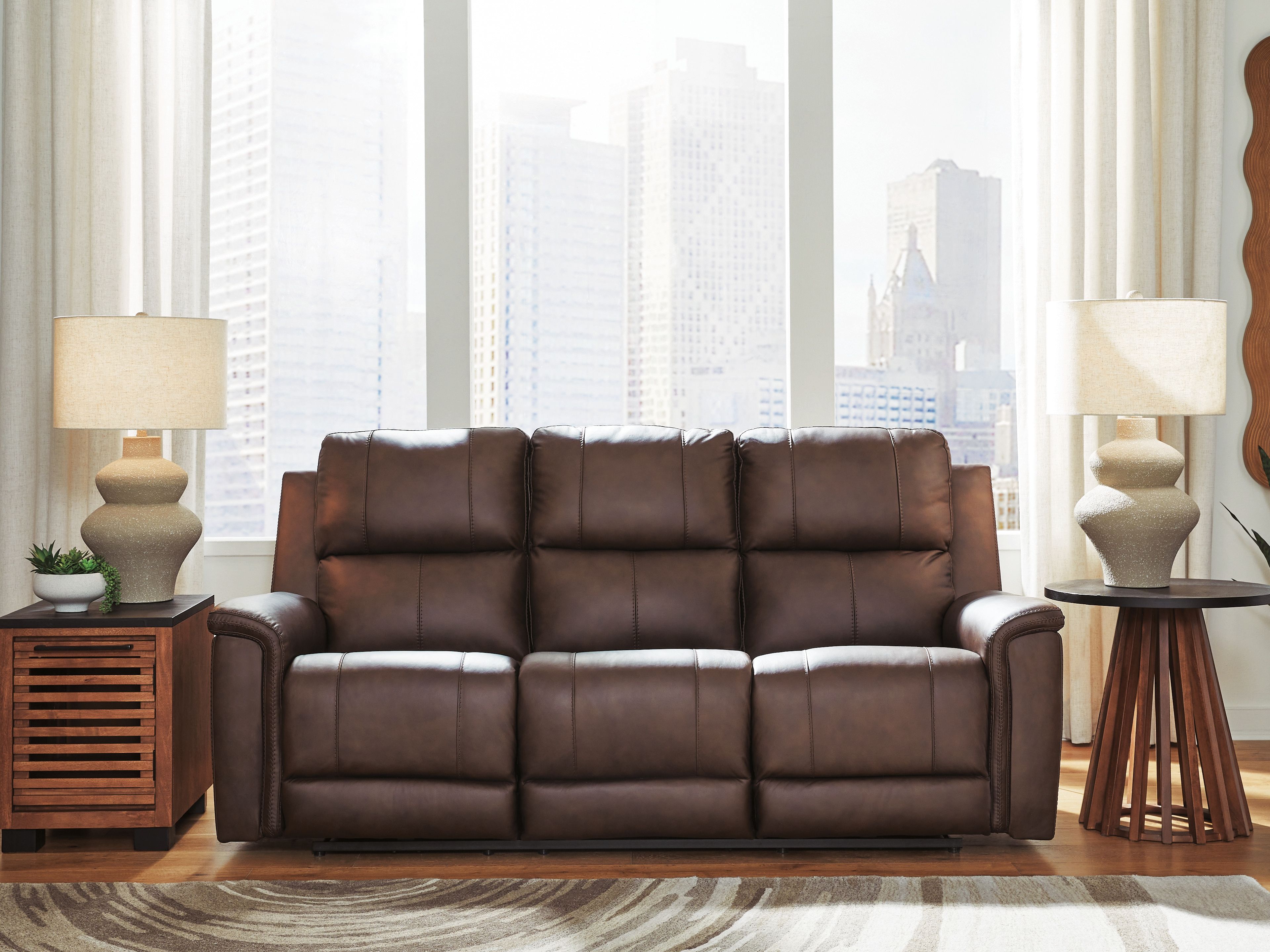 Bleckley - Power Reclining Sofa With Adjustable Headrest - Espresso