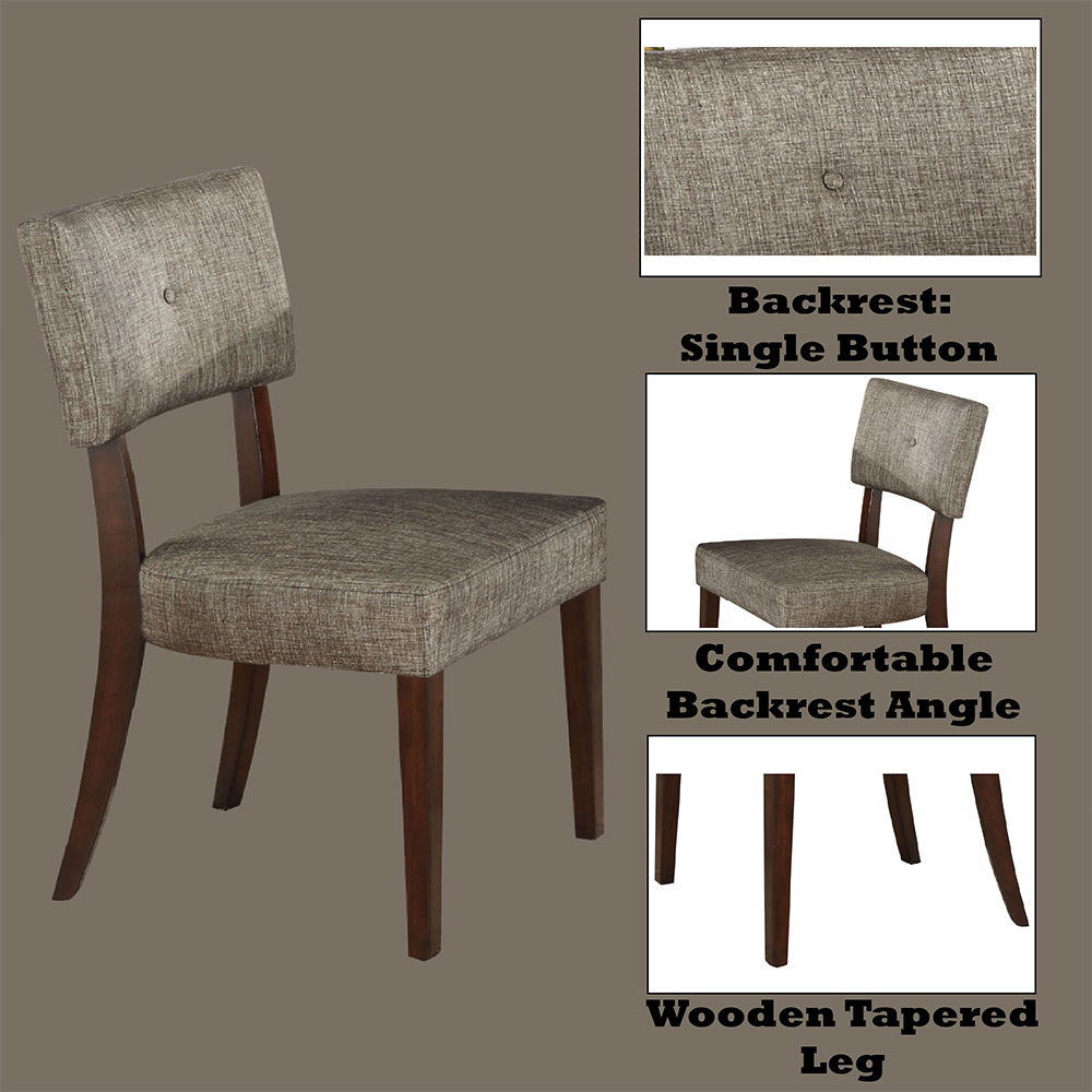 Drake - Side Chair (Set of 2) - Gray Fabric & Espresso, dark brown, view 3