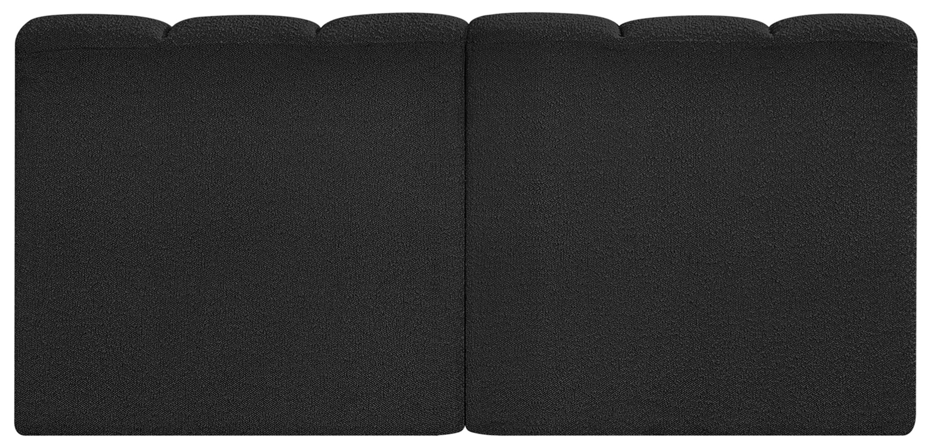 Arc - Boucle Fabric 2 Pieces Modular Sofa - Black