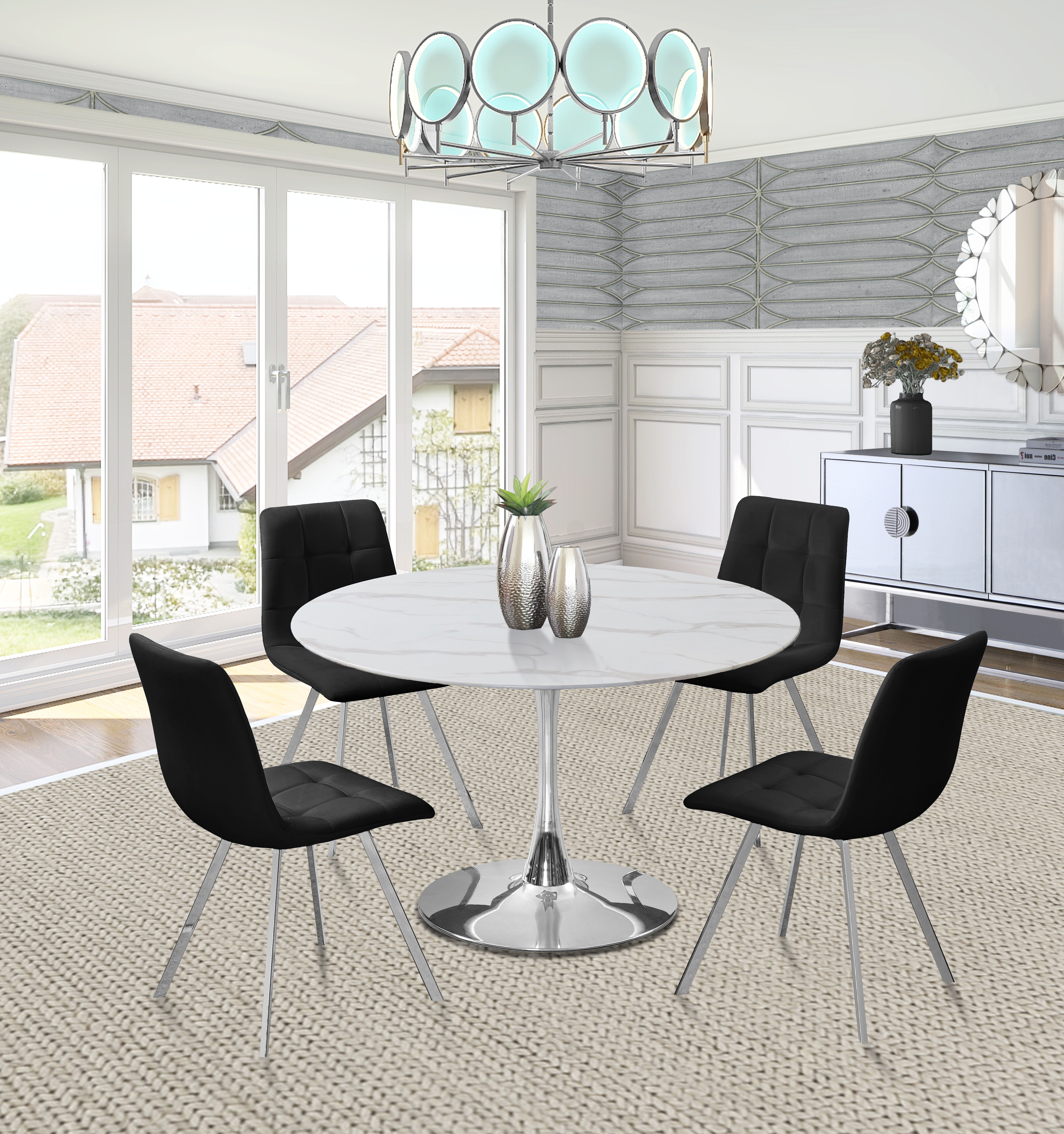 Holly - 48" Dining Table - Chrome