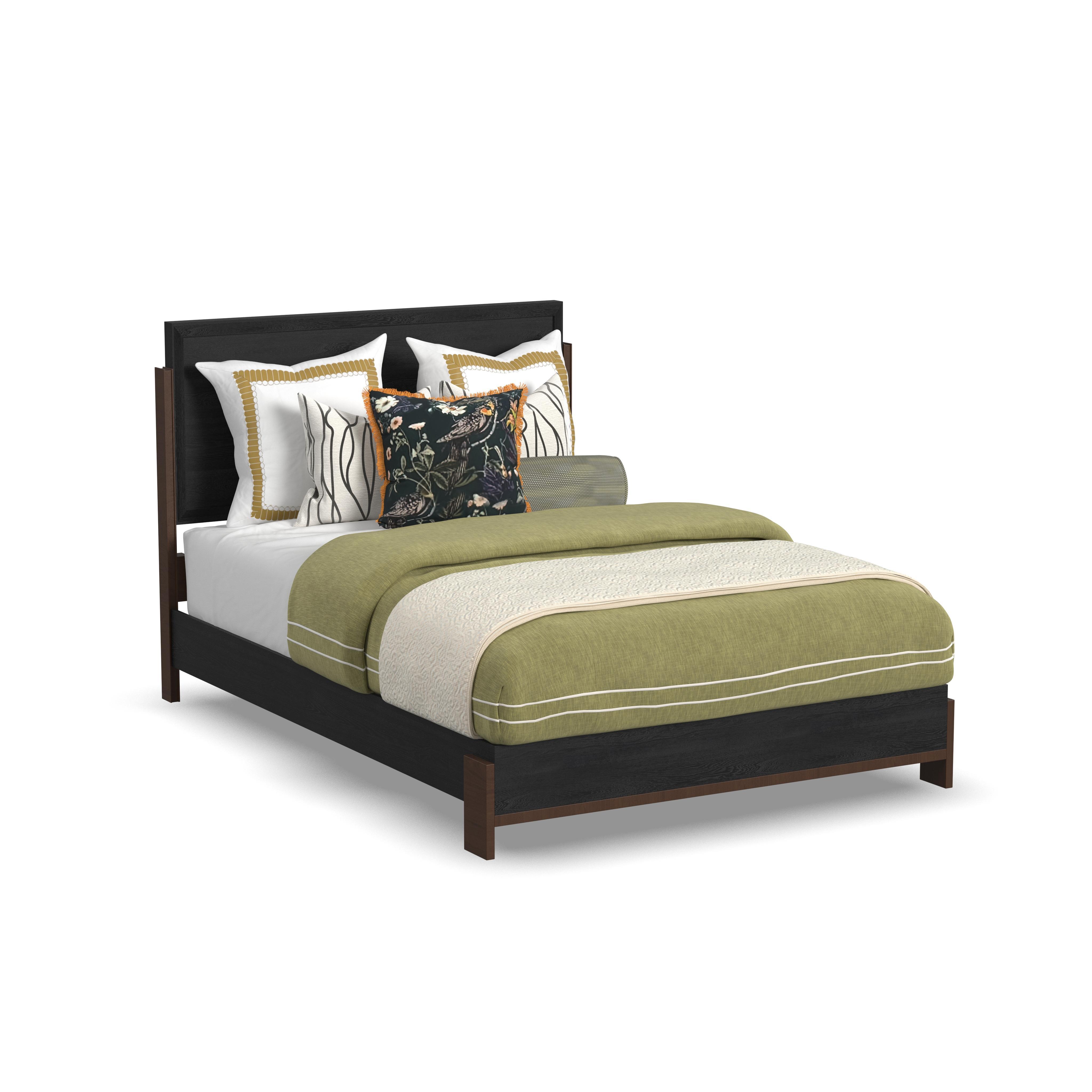 Waterfall - Queen Panel Bed - Black, black