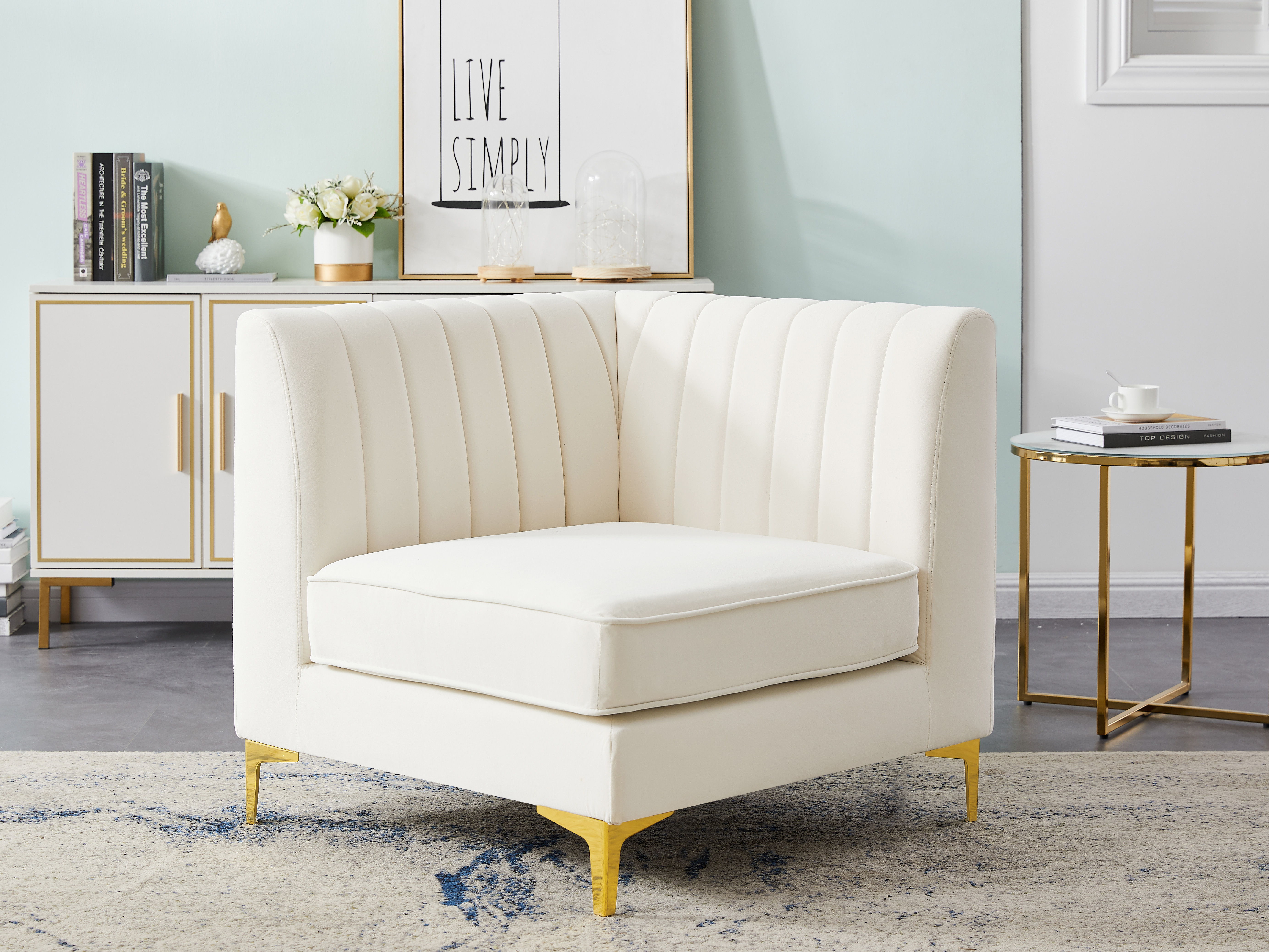 Alina - Corner Chair - Cream