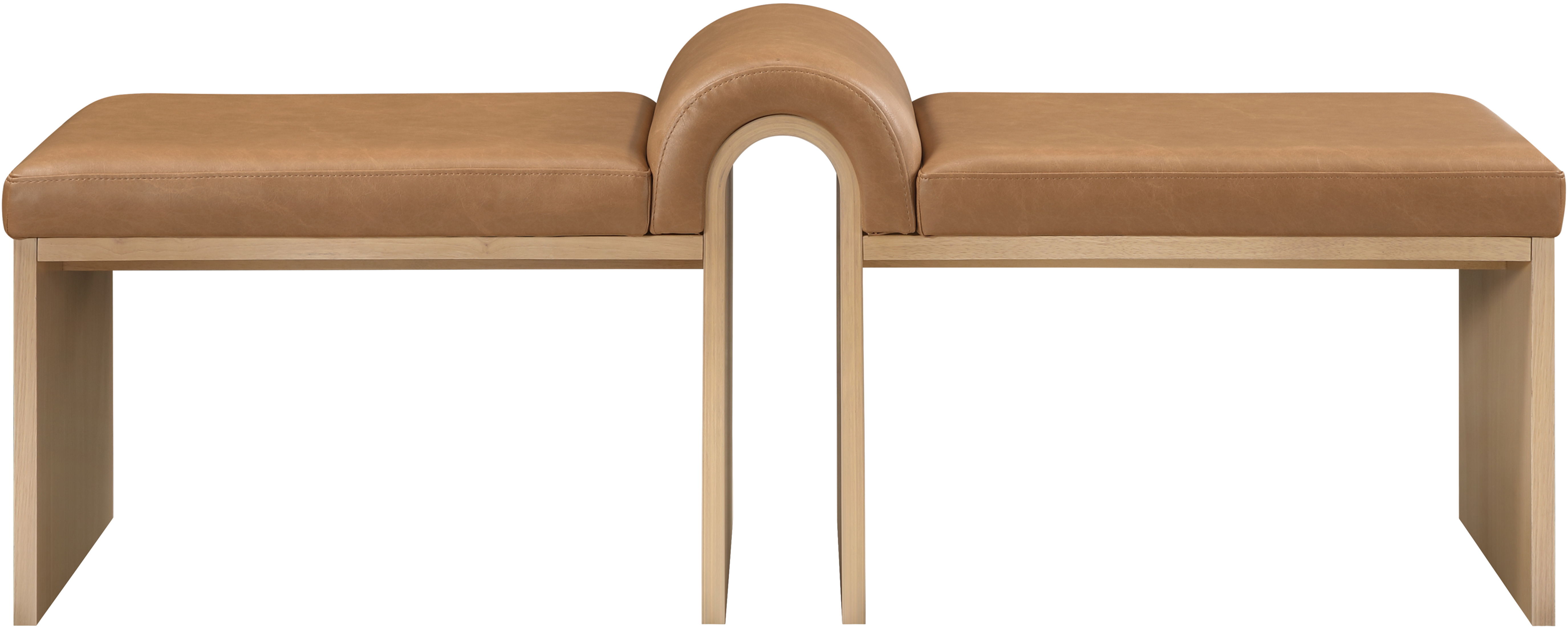 Delphine - Vegan Leather Bench - Cognac
