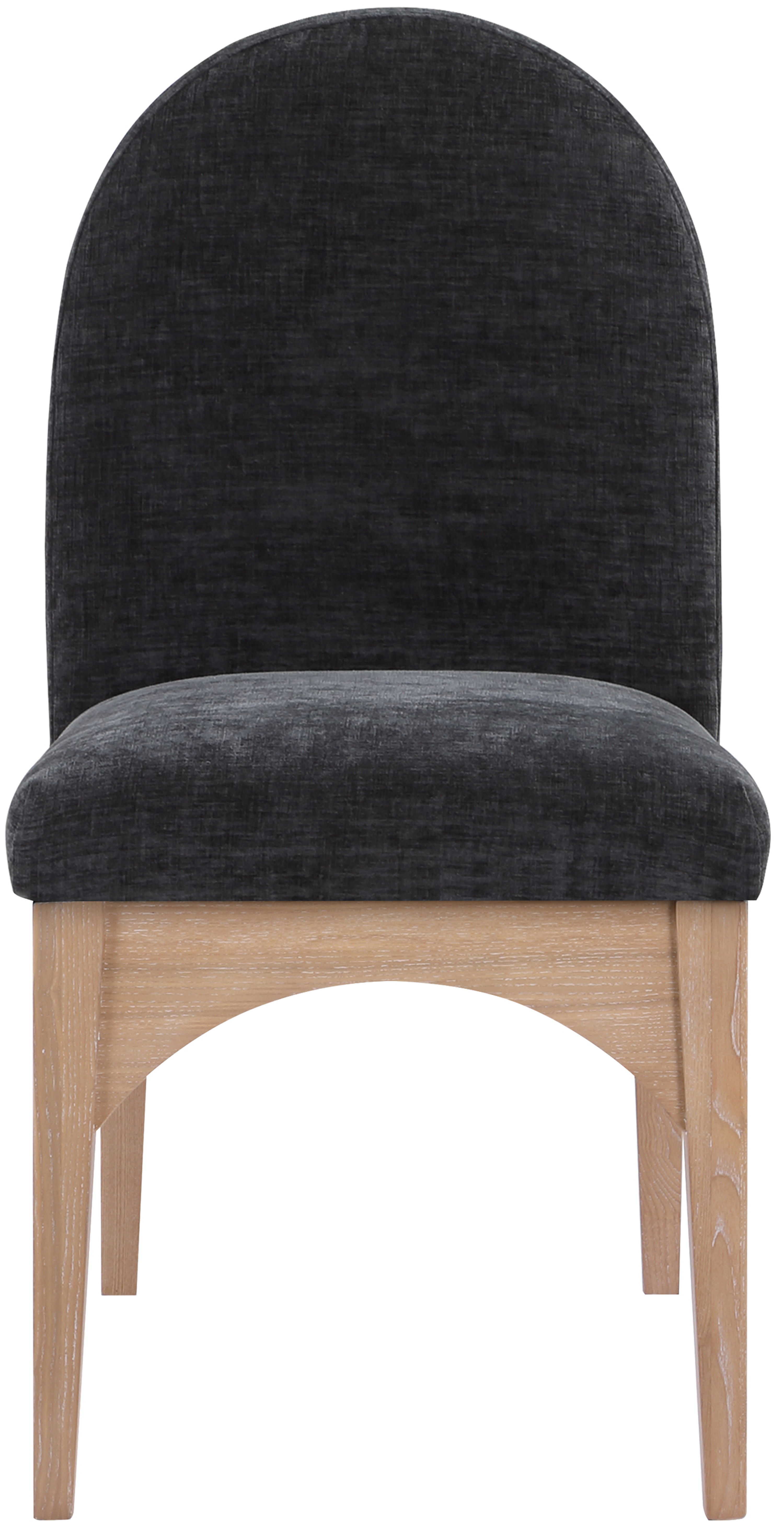 Waldorf - Chenille Dining Side Chair With Natural Legs - Black