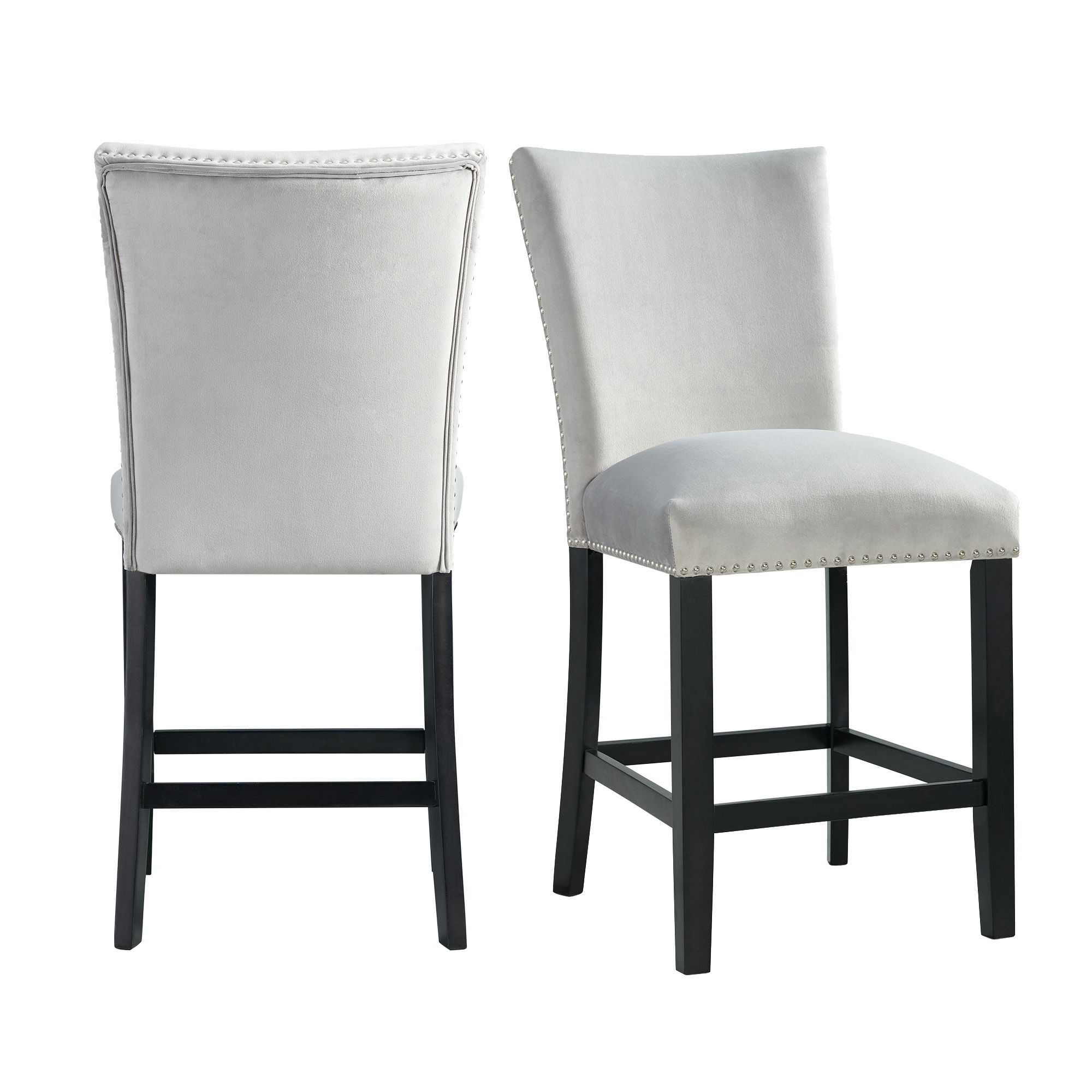 Velvet Counter Height Chair (Set of 2)