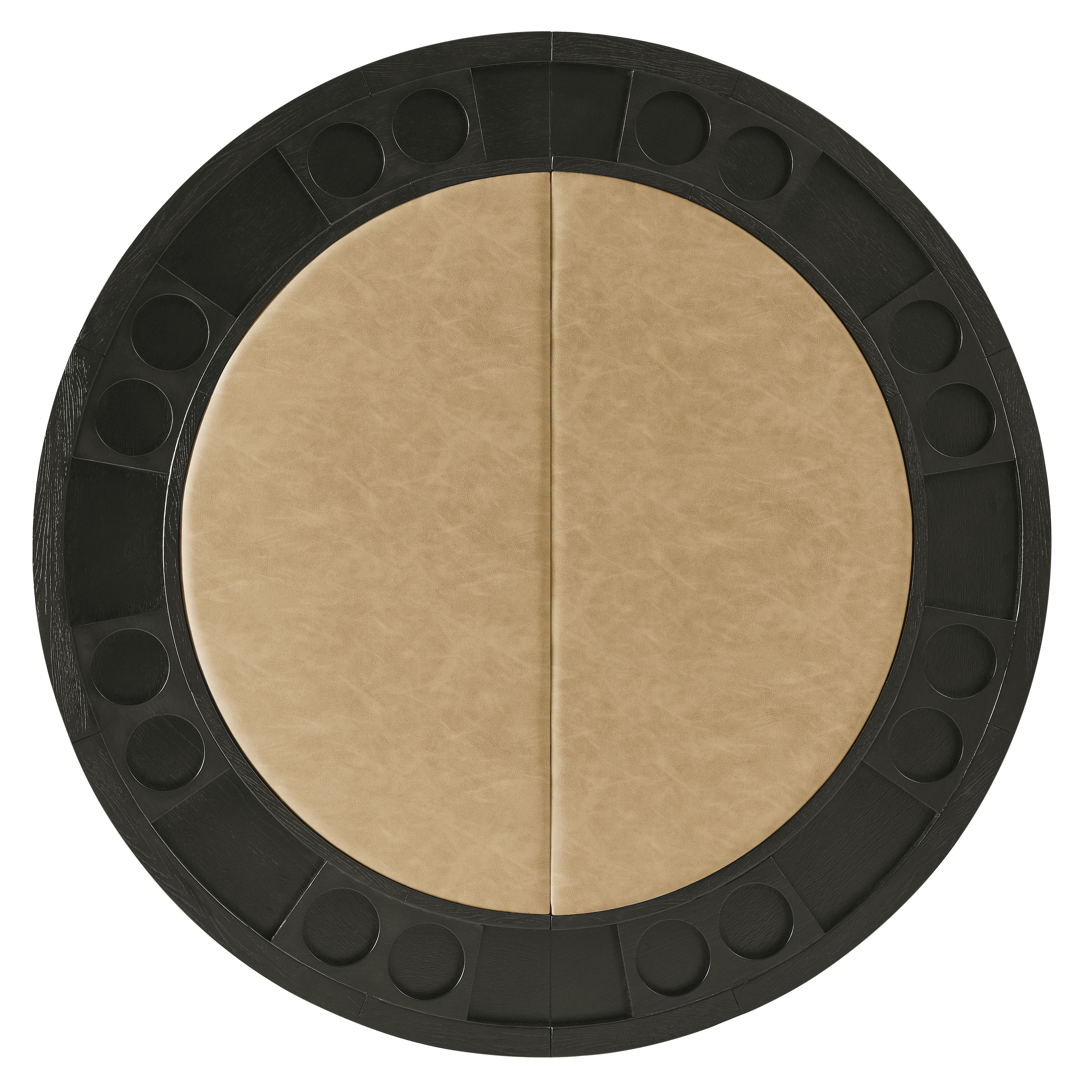 Rylie - Folding Game Table Top Vegan Leather - Black / Sand