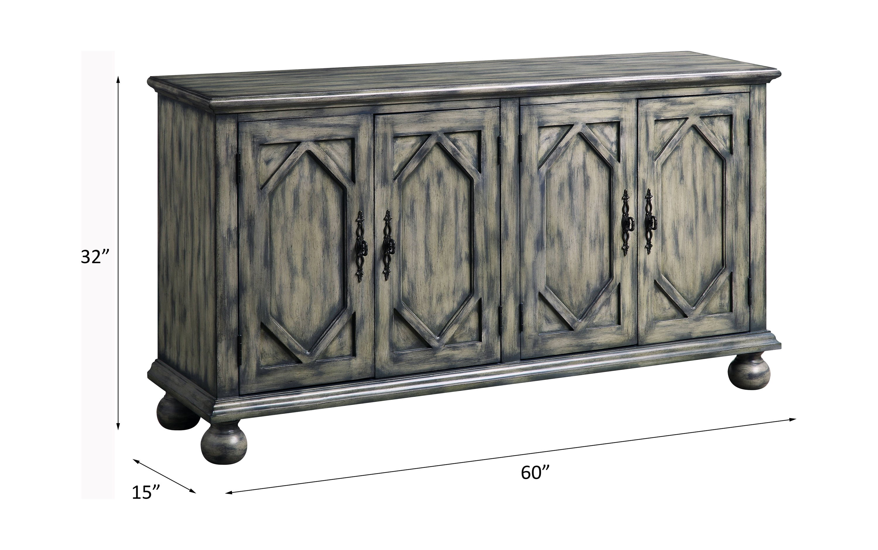Pavan - Console Cabinet - Rustic Gray, dark gray, view 4