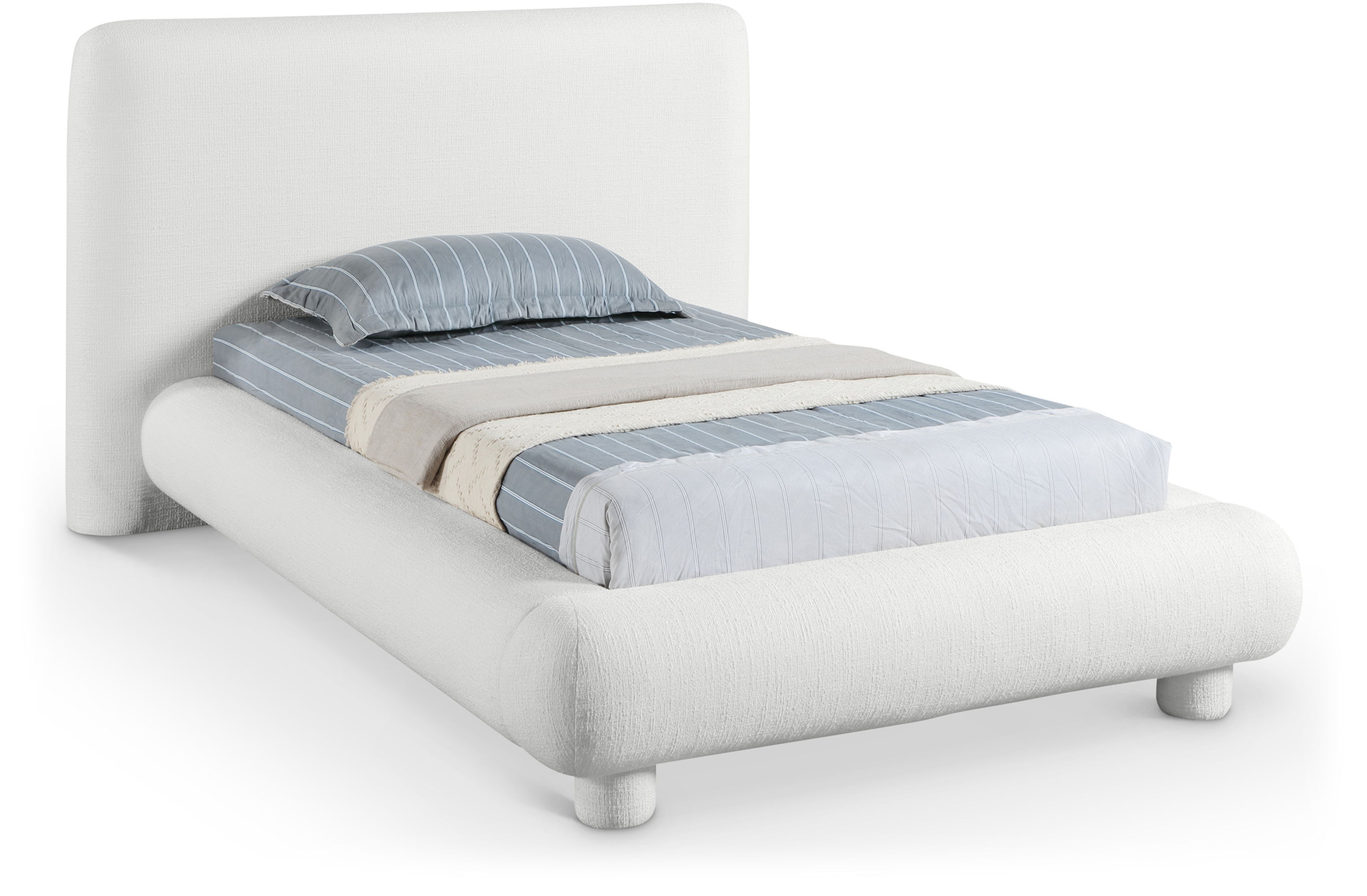 Blair - Fabric Twin Bed - Cream
