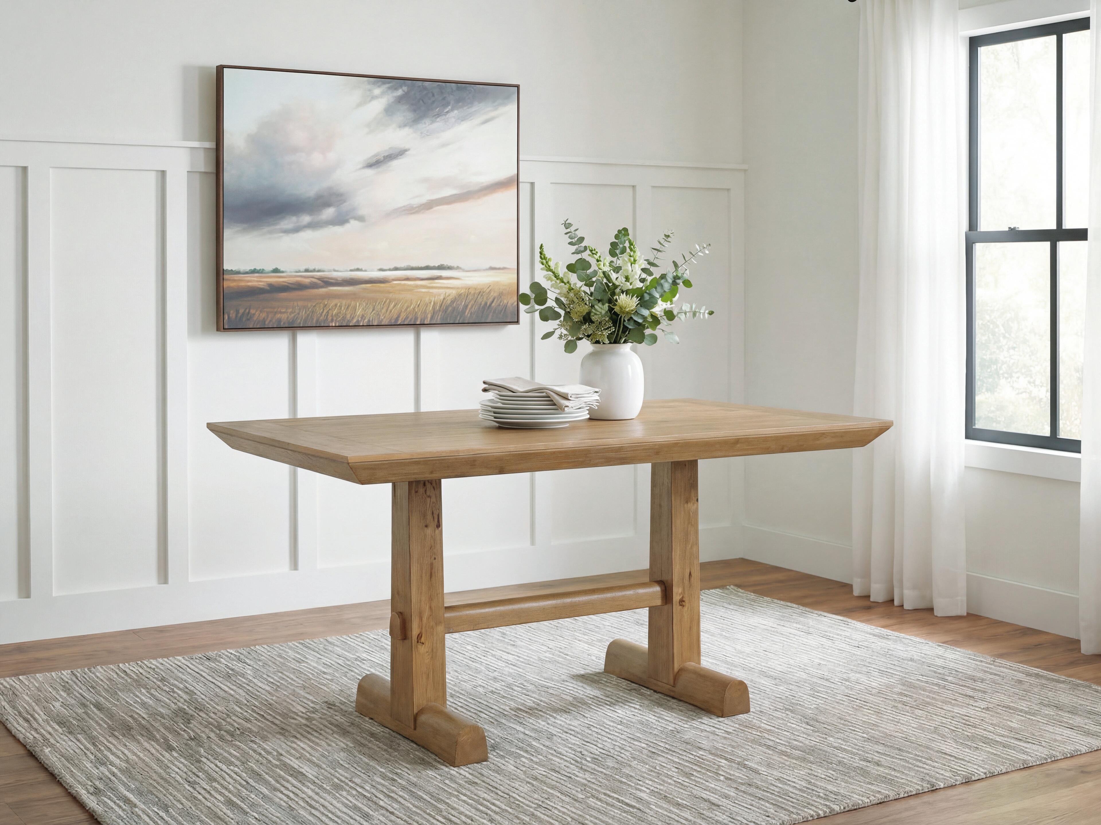 Ashley Furniture Ridgester - Rectangular Dining Room Counter Table - Light Brown - Image 2
