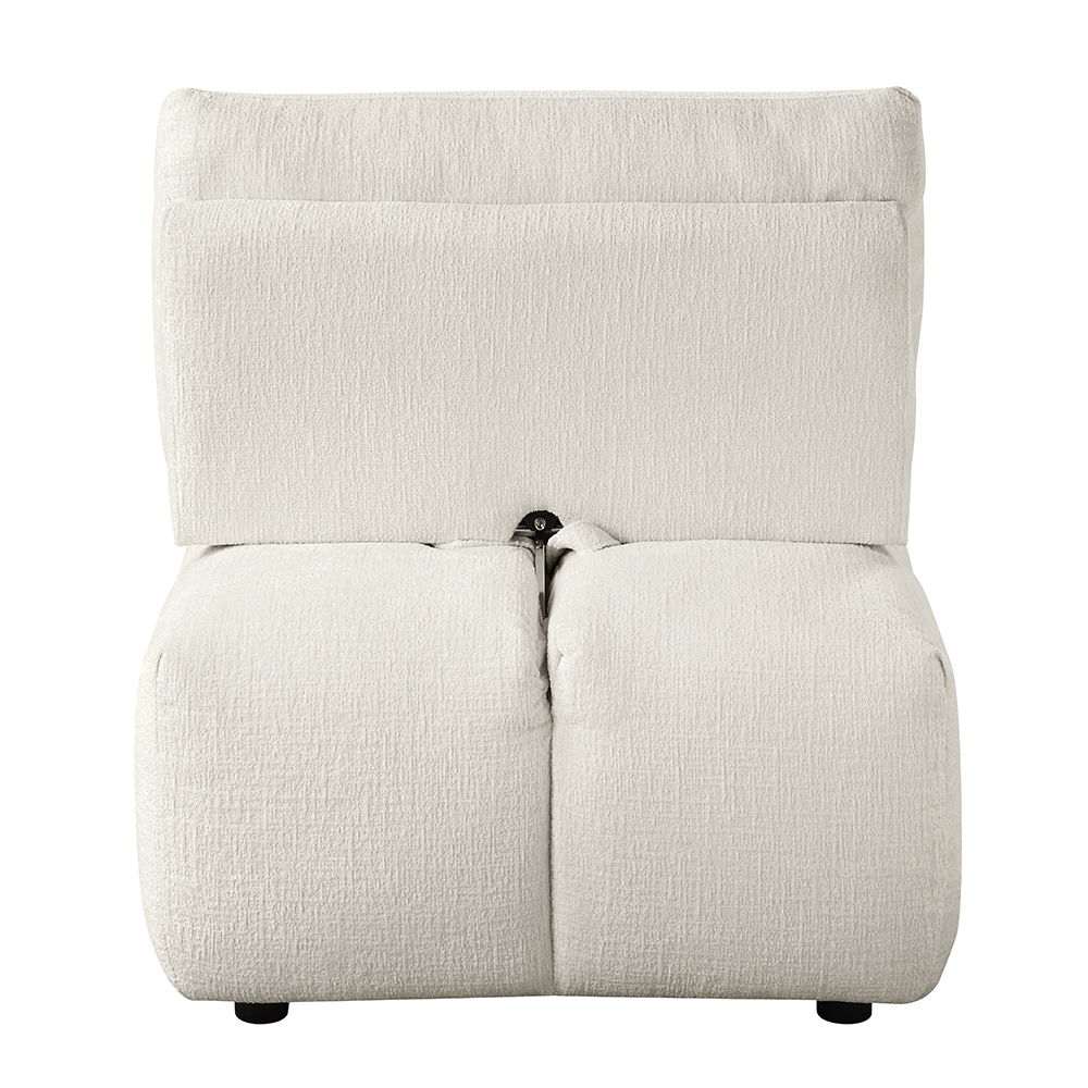 Loanna - Modular Armless Chair - Beige Linen, white, view 4