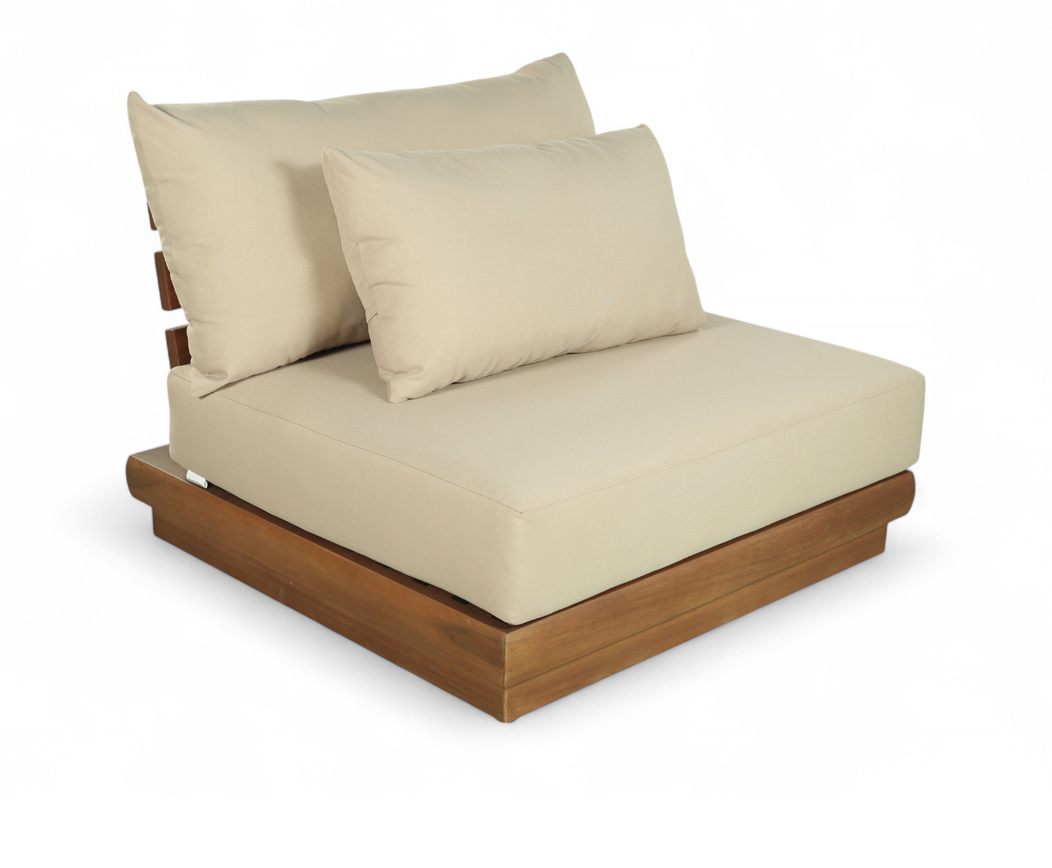 Water Resistant Fabric Upholstered Outdoor Patio Modular Armless Chair