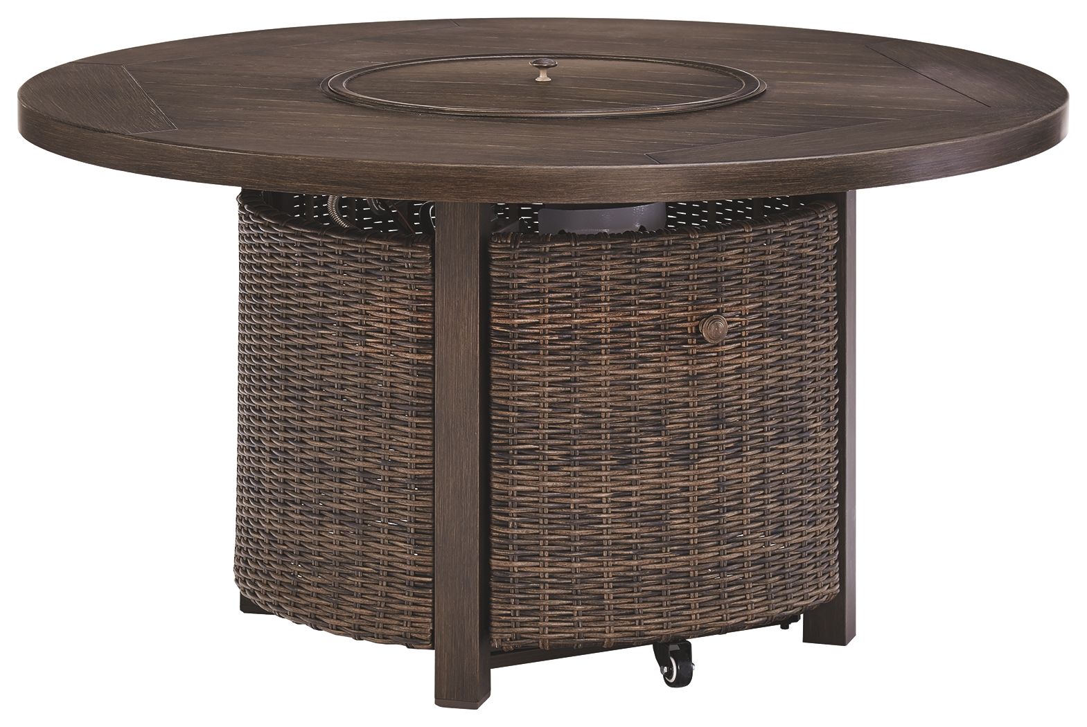 Ashley Furniture Paradise Trail - Round Fire Pit Table - Medium Brown - Image 3
