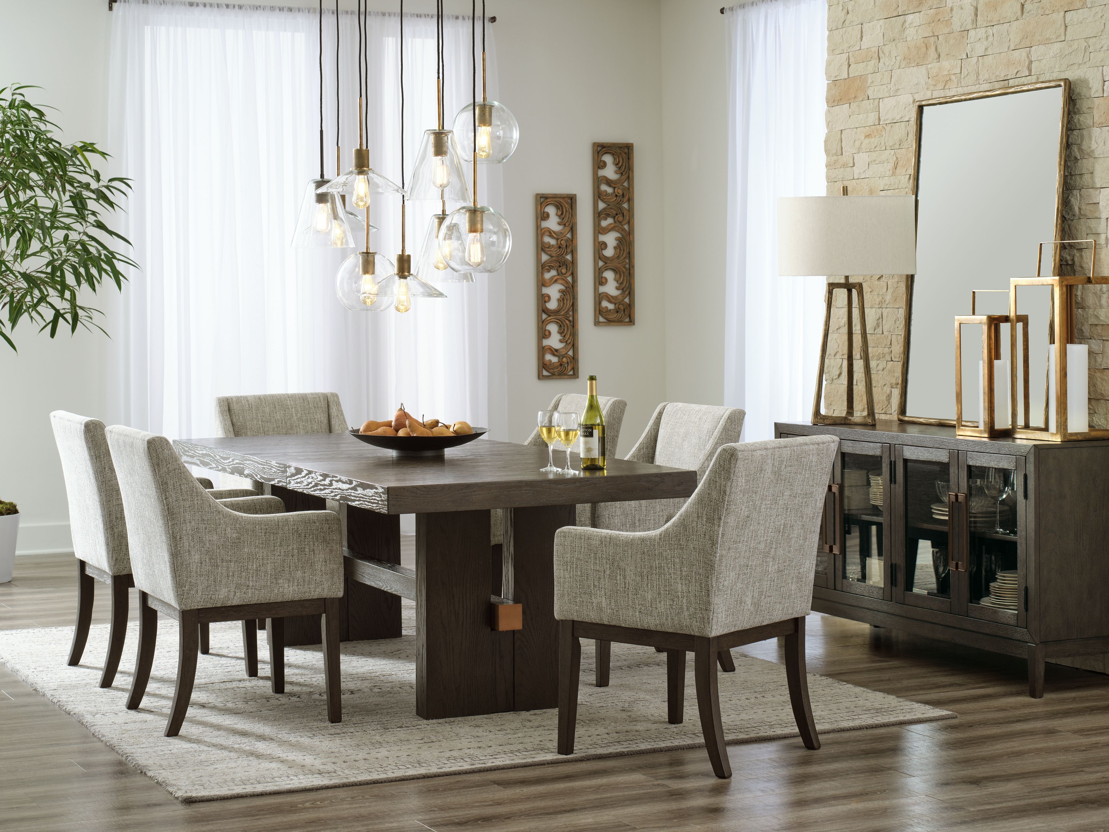 Ashley Burkhaus Dark Brown 8 Pc. Dining Room Extension Table 4 Big Barn Home Center