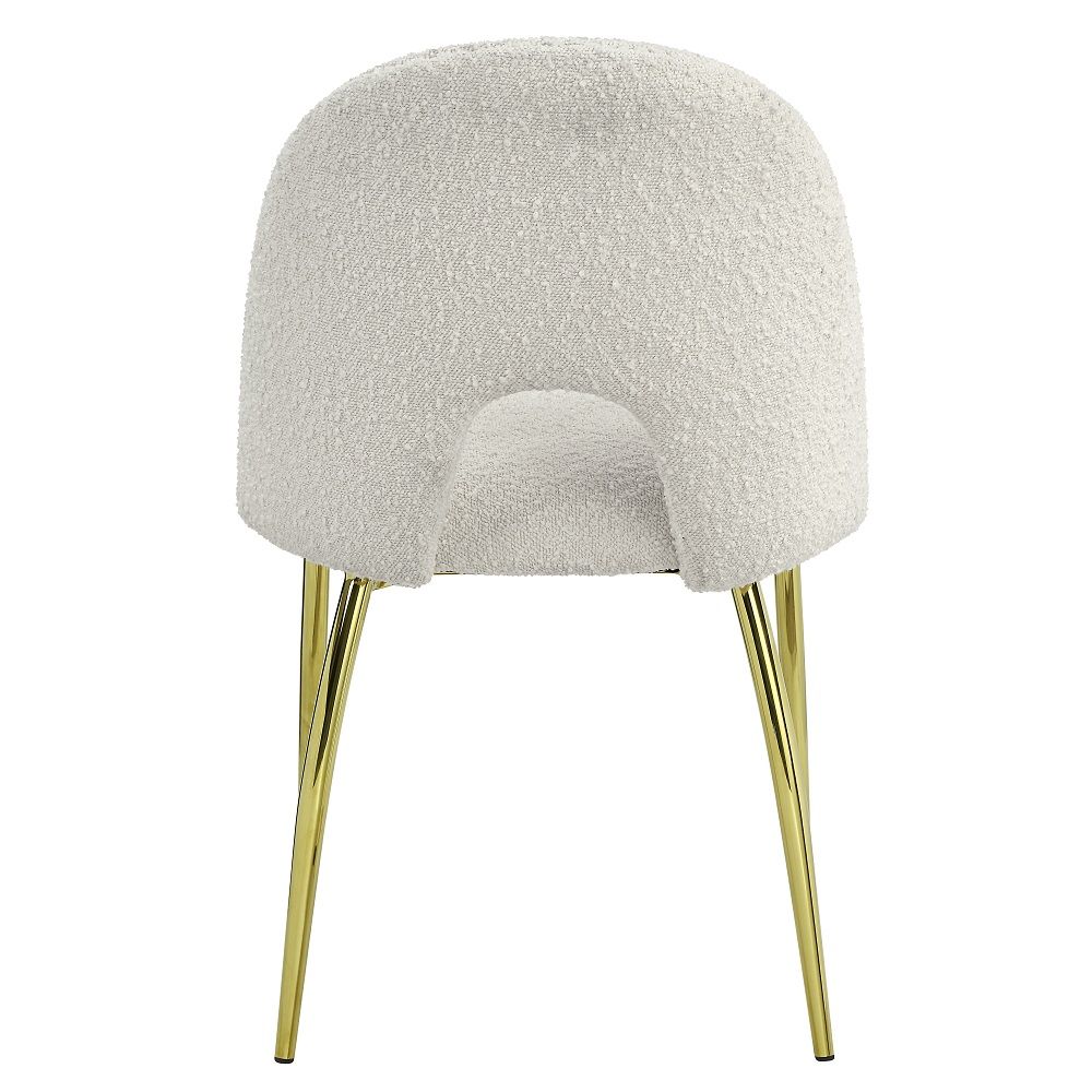 Fadri - Side Chair (Set of 2) - Teddy Sherpa & Mirrored Gold, white, view 4