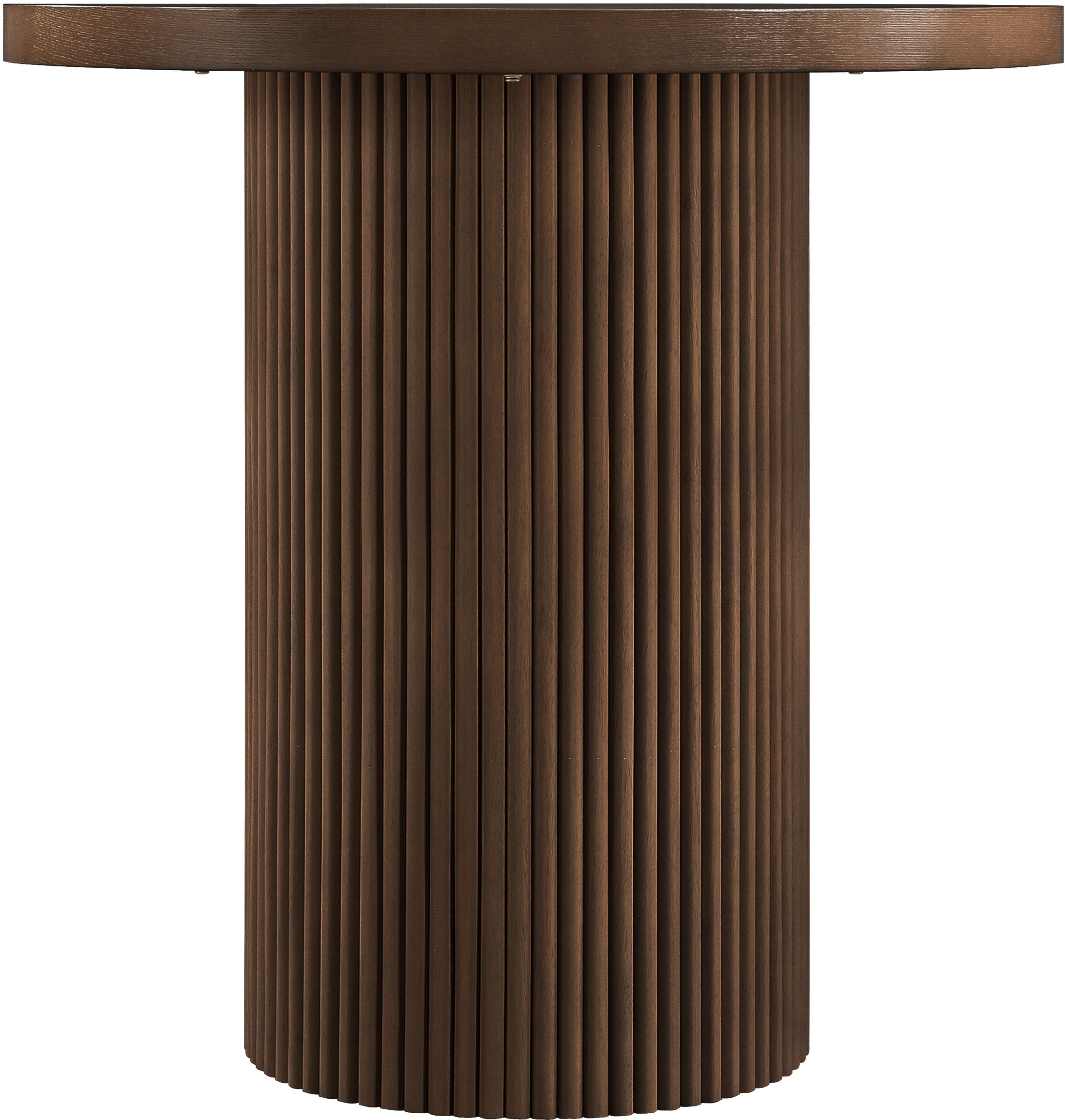 Belinda - Oak Veneer And Solid Wood Round Counter Height Table - Brown