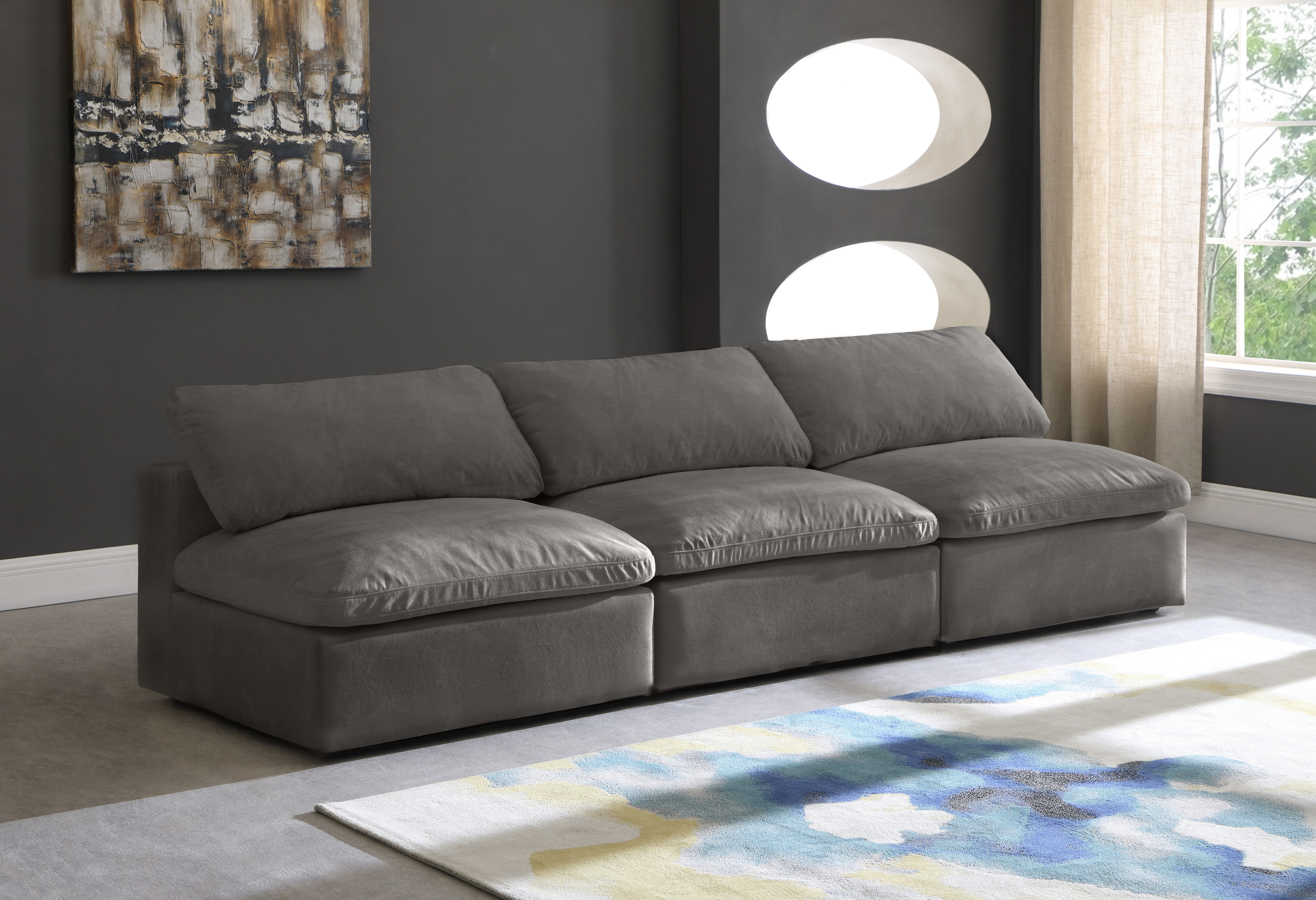 Cozy - Modular 3 Piece Armless Sofa - Gray