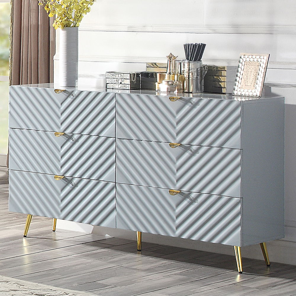 Gaines - Dresser - Gray High Gloss, gray