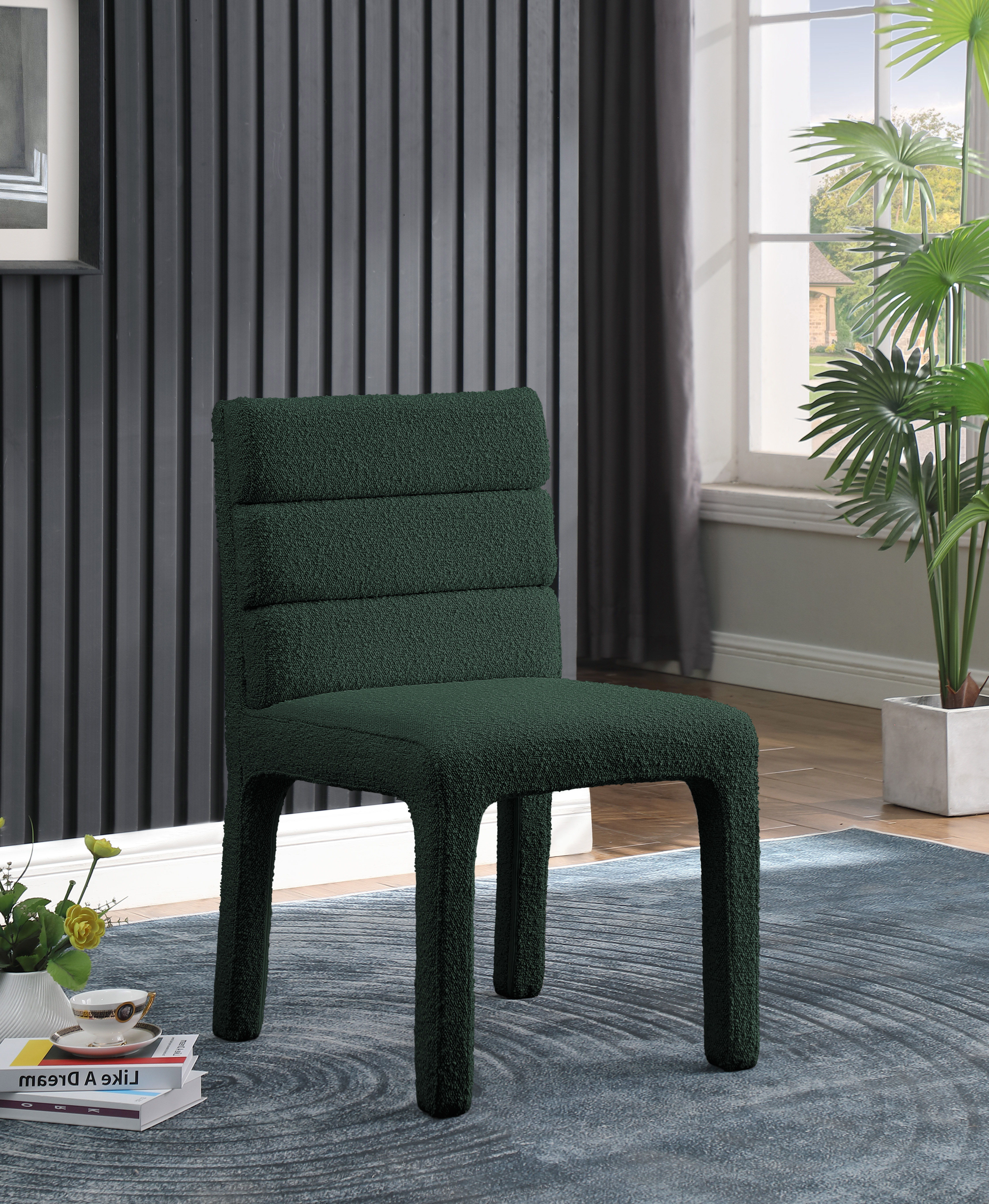 Kai - Boucle Dining Chair (Set of 2) - Green