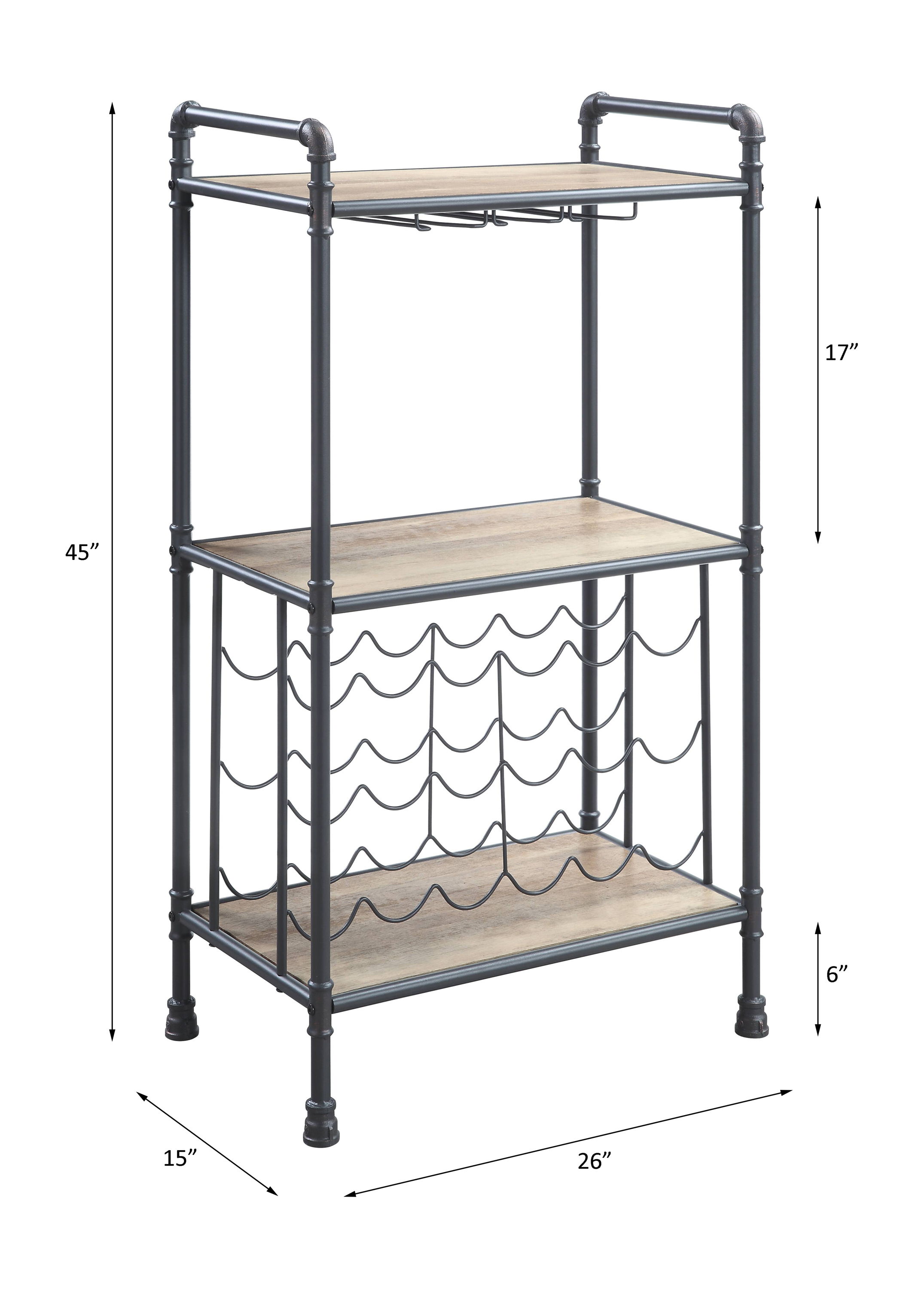 Brantley - Wine Rack - Antique Oak & Sandy Gray, dark gray, view 4