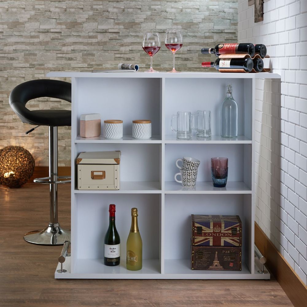 Kite - Bar Table - White High Gloss, white, view 4