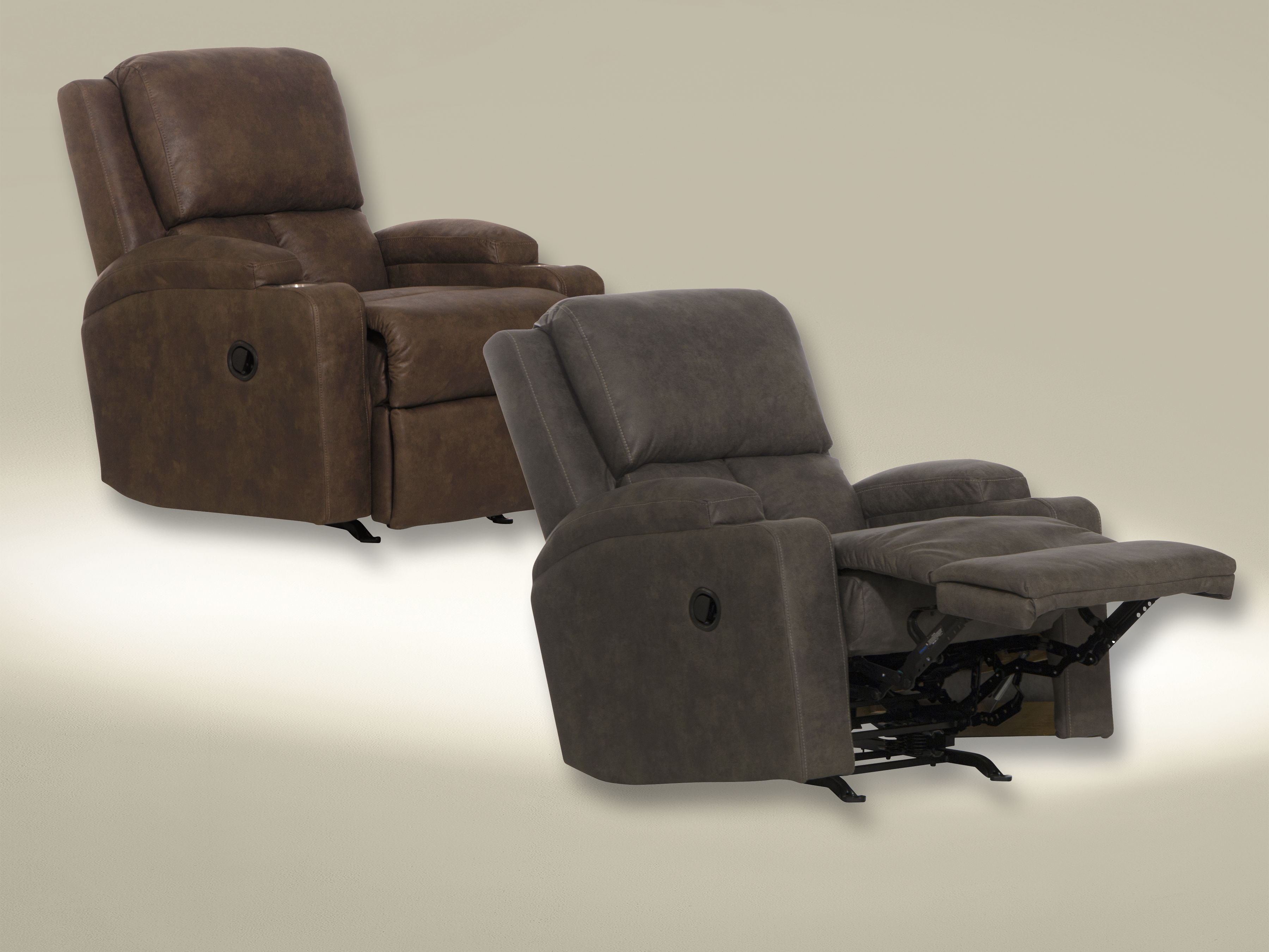 Kyle - Rocker Recliner With Dual Cupholders - Smoke