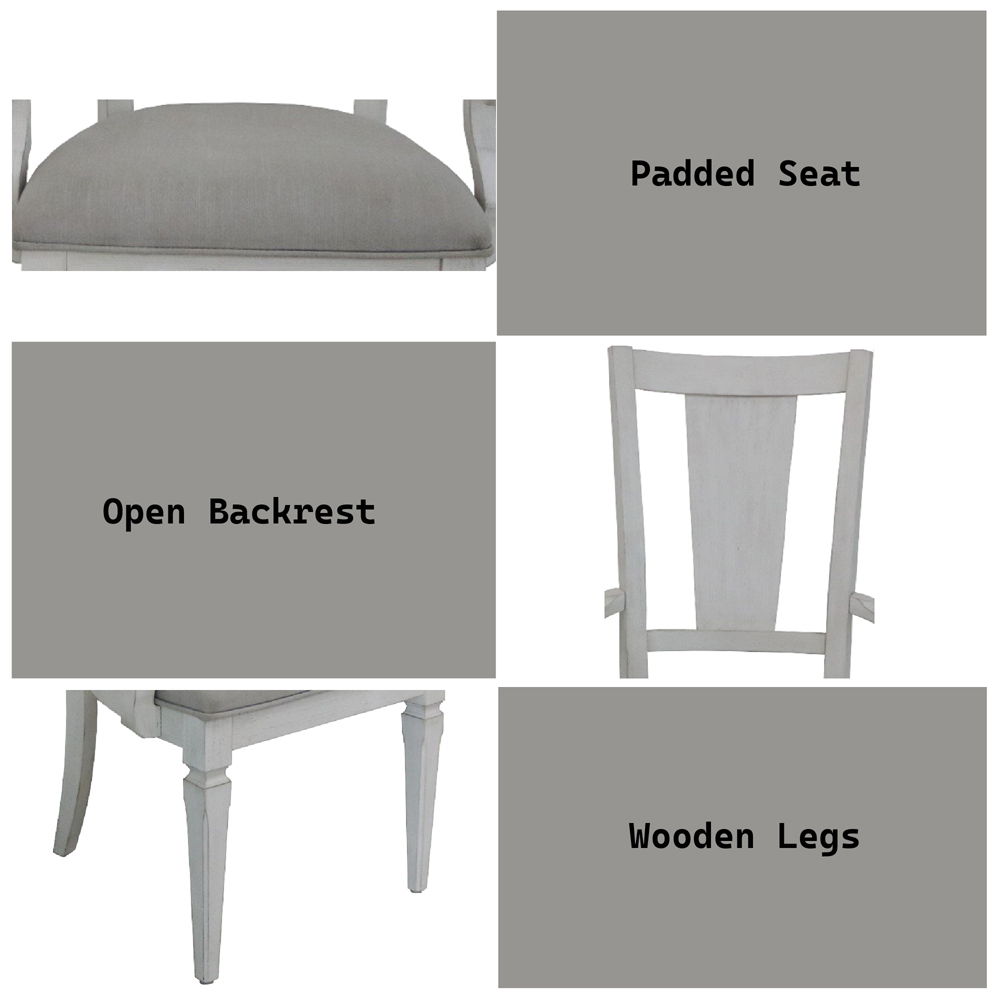 Katia - Arm Chair (Set of 2) - Light Gray Linen & Weathered White, white, view 5