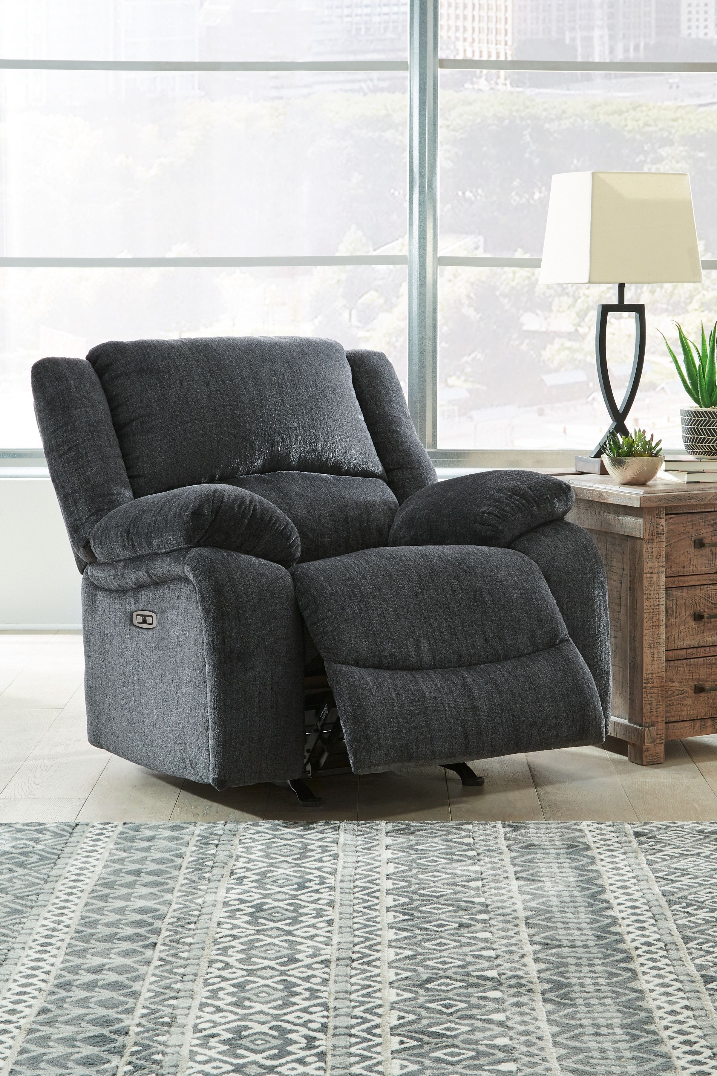 Ashley Furniture Draycoll - Power Rocker Recliner - Slate - Image 5