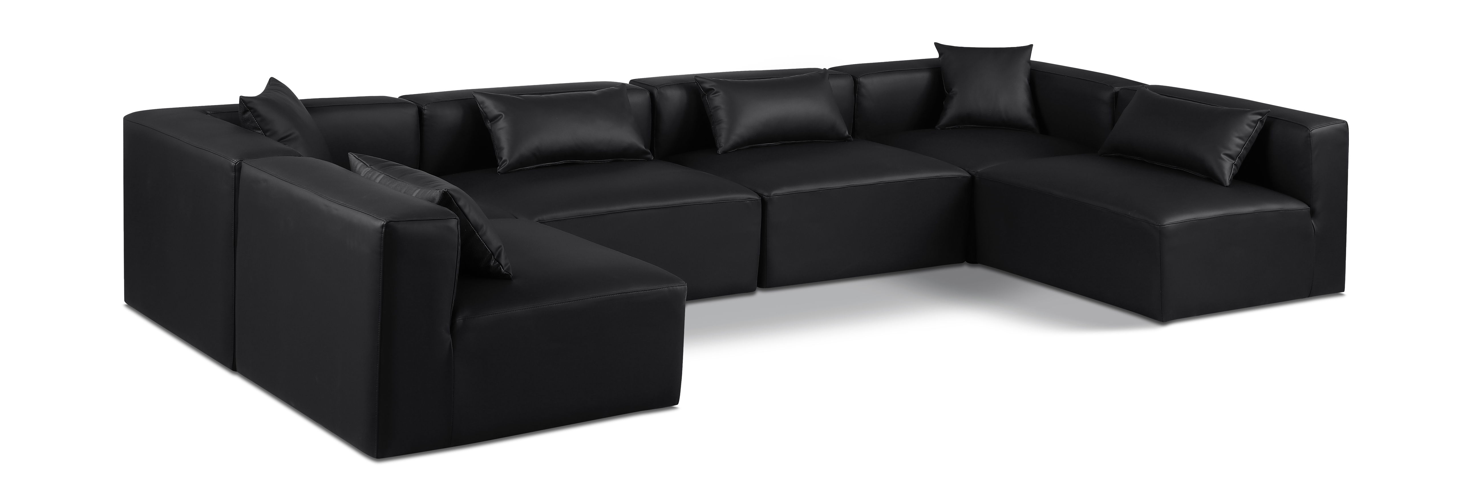 Cube - 6 Piece Modular Armless Sectional - Black