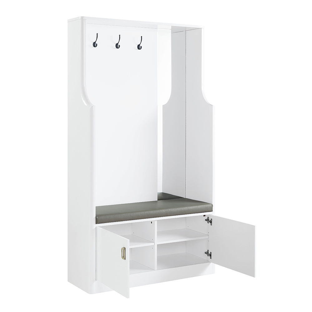 Buck II - Hall Tree - White High Gloss, white, view 3