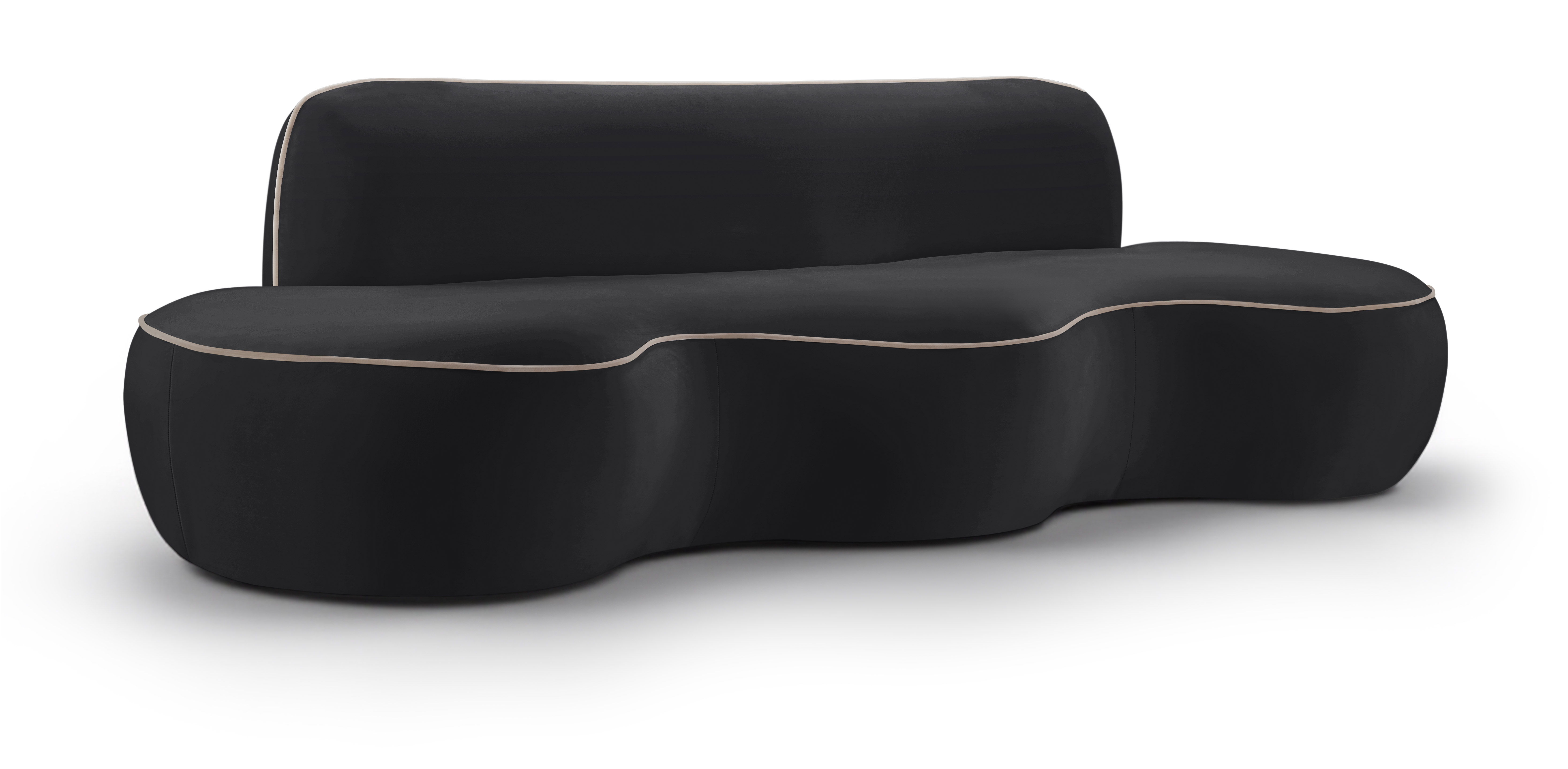 Swerve - Velvet 101" Upholstered Sofa - Black