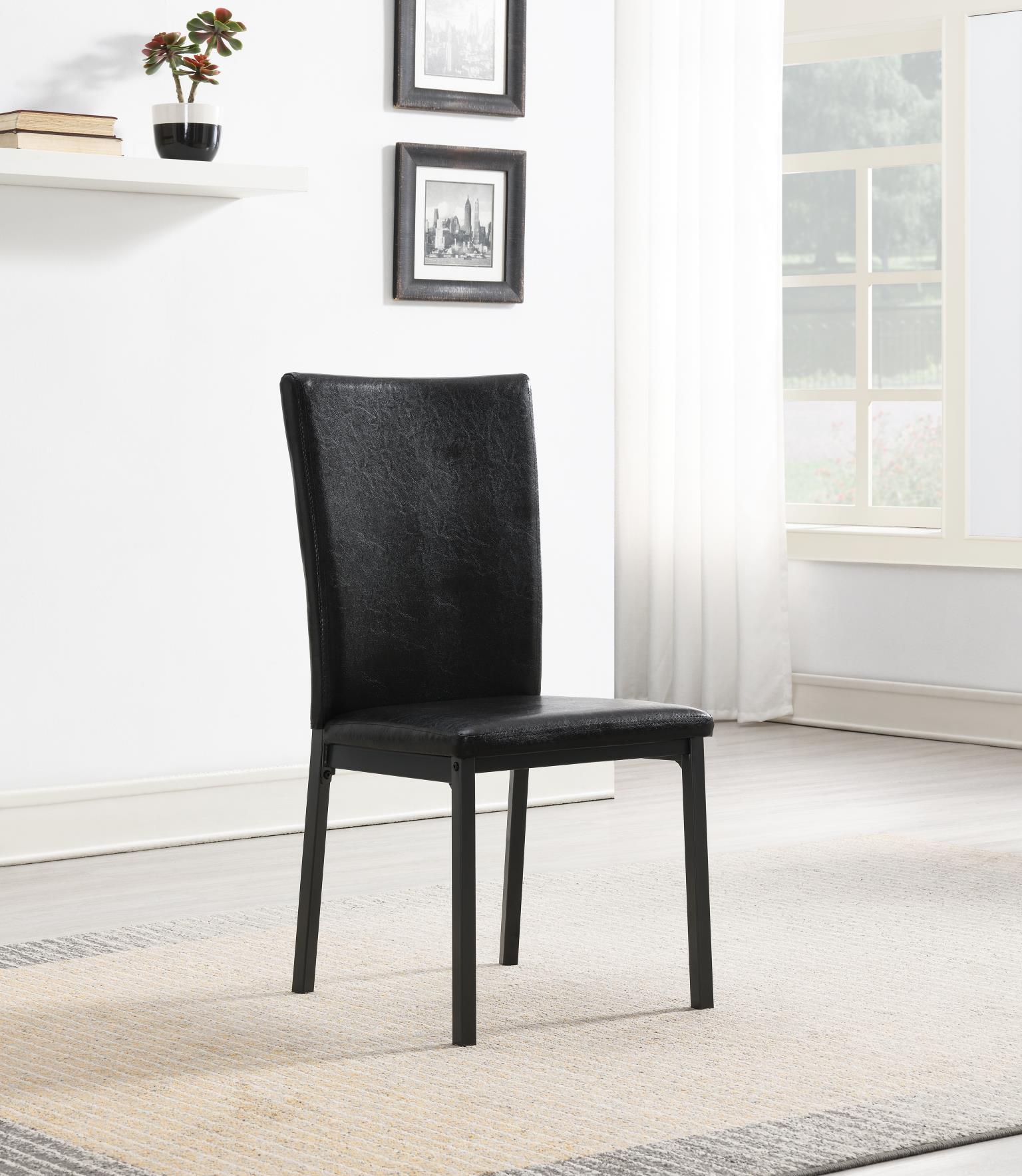 D240 - 7 Piece Dining Room Set (Table, 6 Chairs) - Black