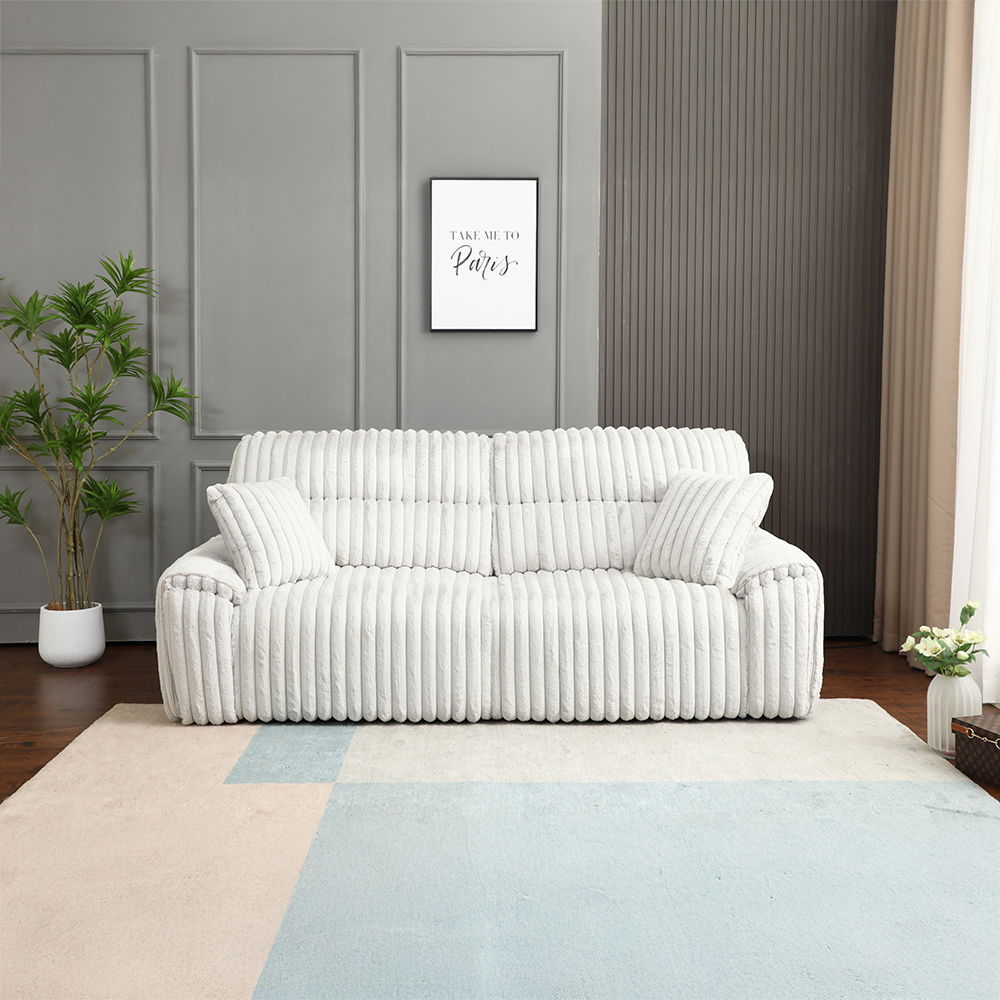Jaya - Power Motion Sofa With Sleeper & USB Port - Mondo Gray Corduroy, white, view 5
