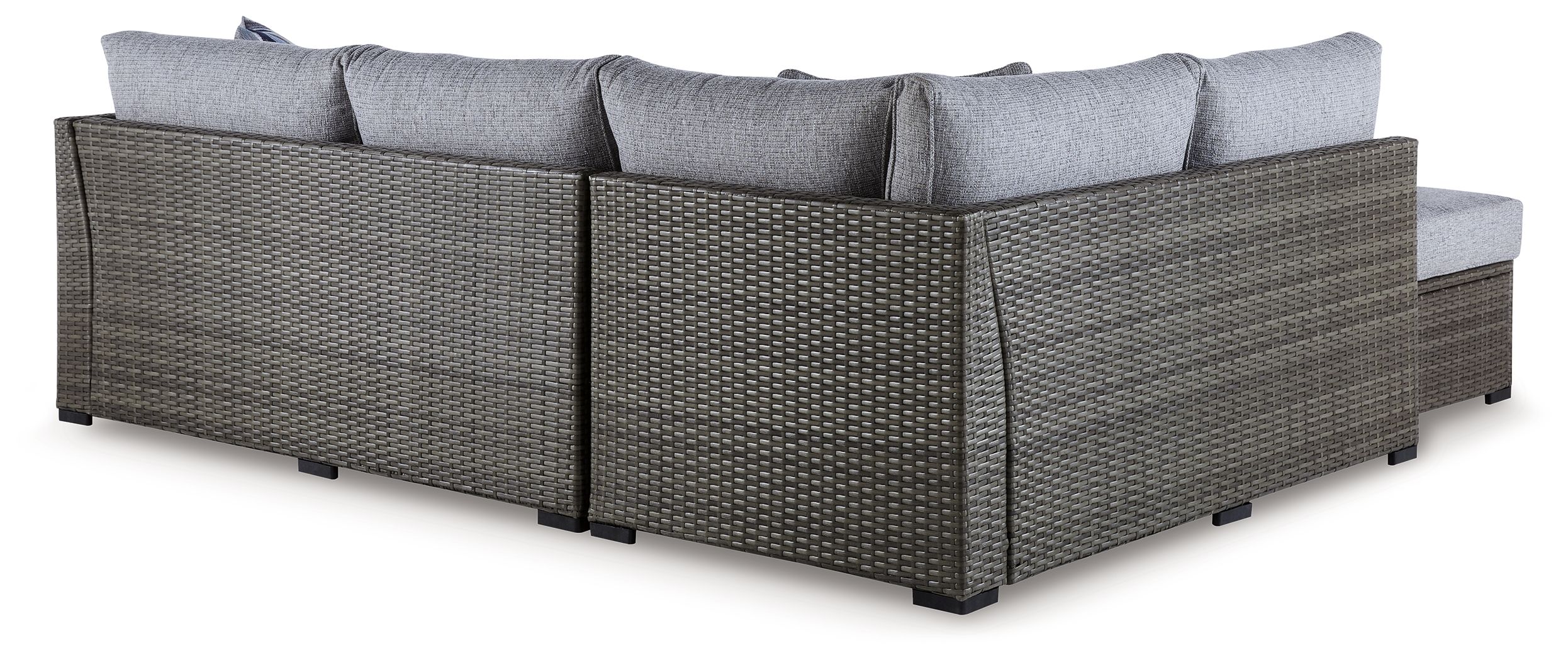 Ashley Furniture Petal Road - Loveseat Sectional, Ottoman, Table Set (Set of 4) - Gray - Image 5