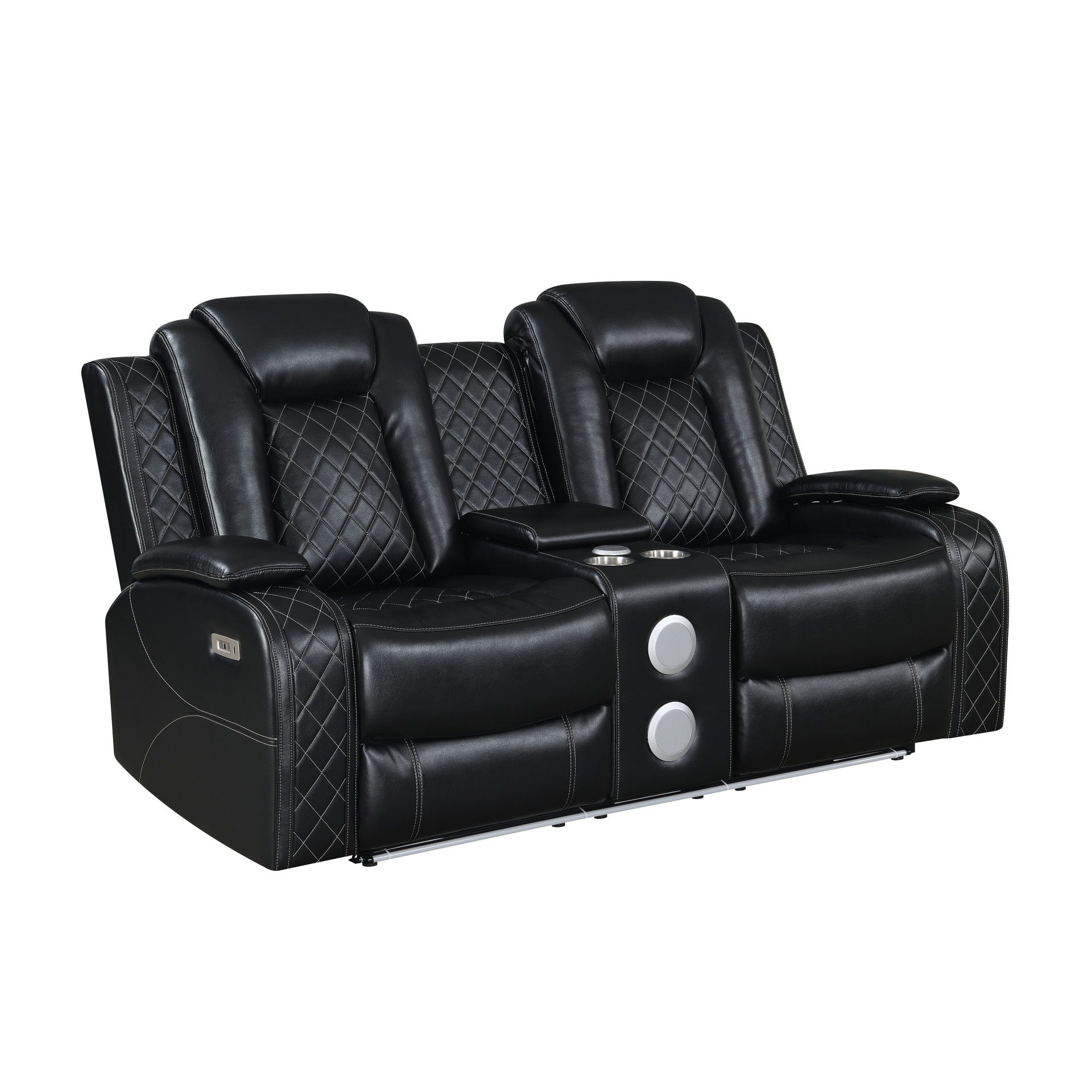 Console Loveseat With Power Headrest & Footrest