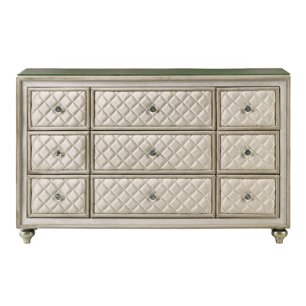 Lucienne - Dresser - Beige Velvet, silver, view 2