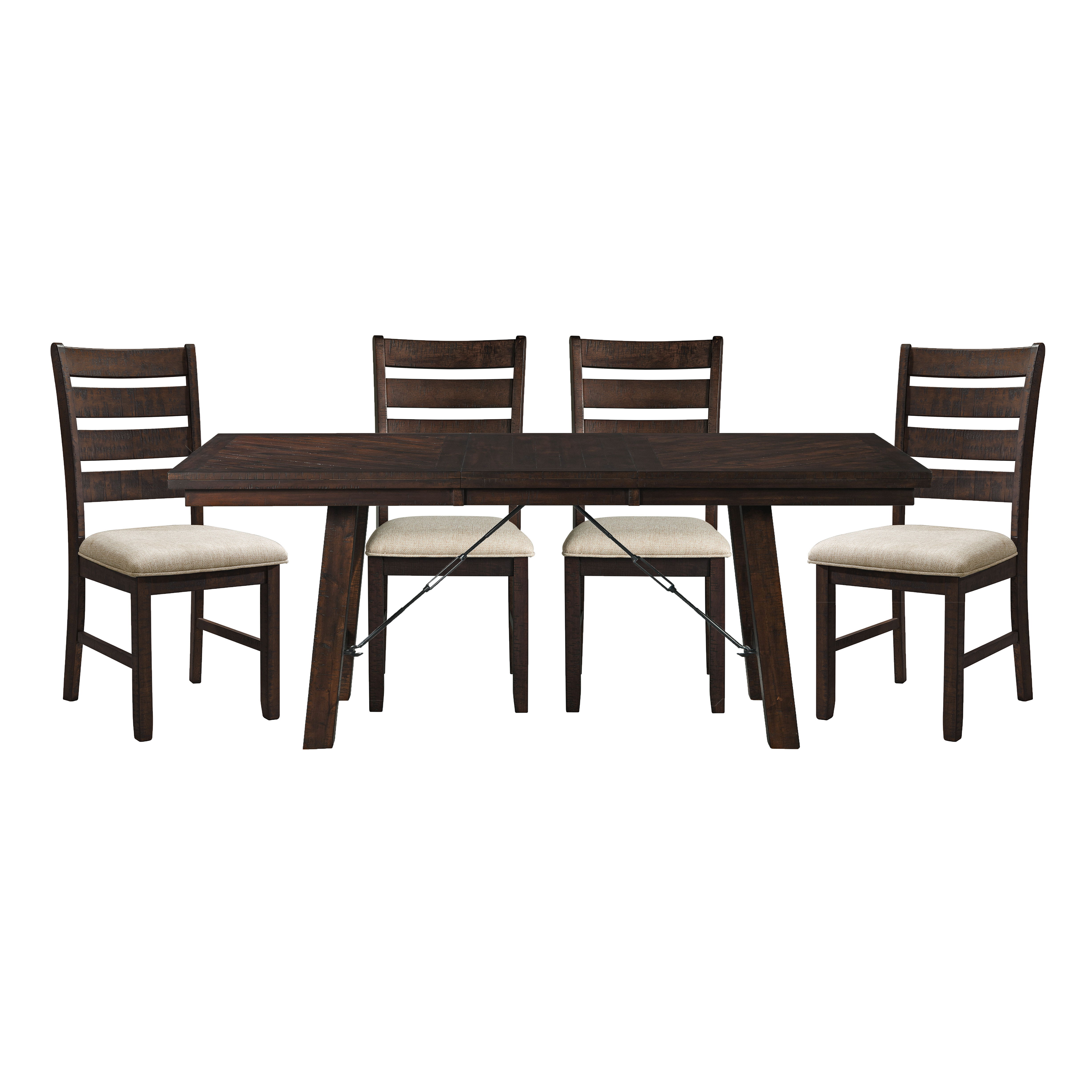 Jax - 5 Piece Dining Set (Table, 4 Ladder Side Chairs) - Smokey Walnut