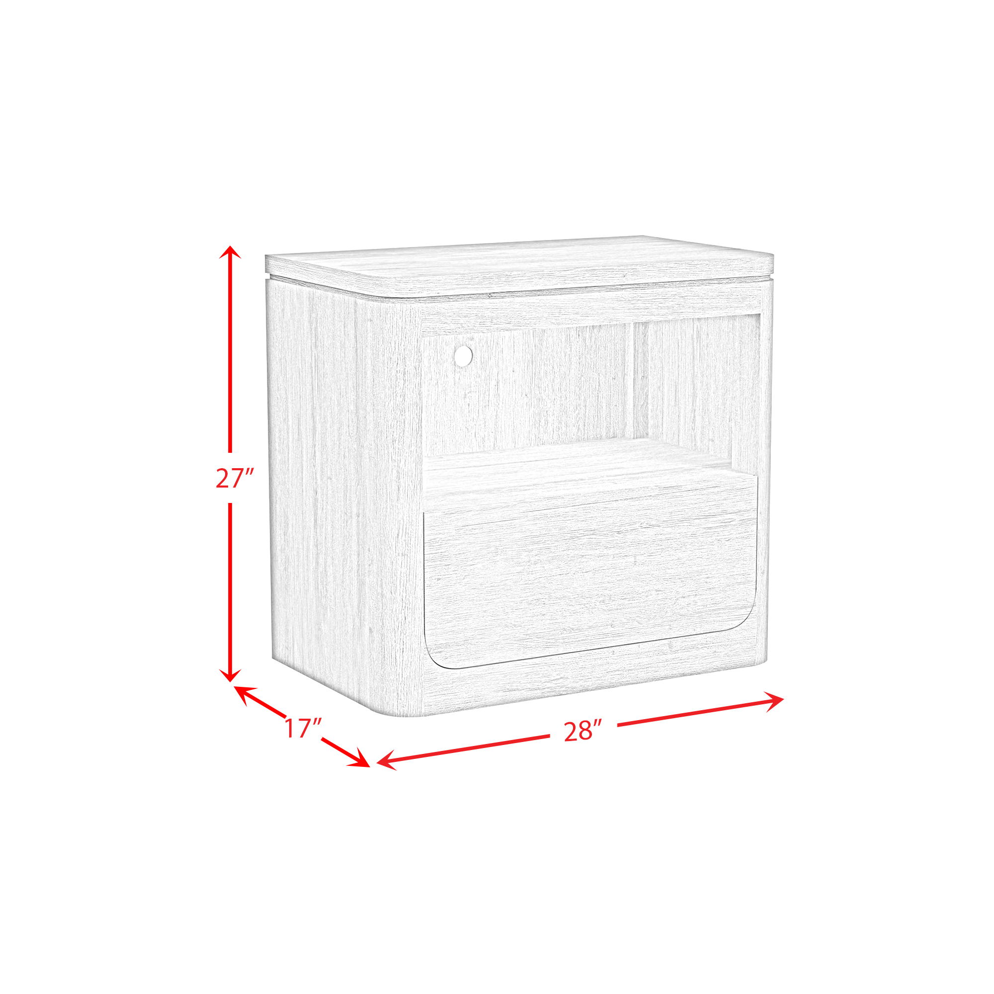 Rosalie - Nightstand With USB And LED - Black