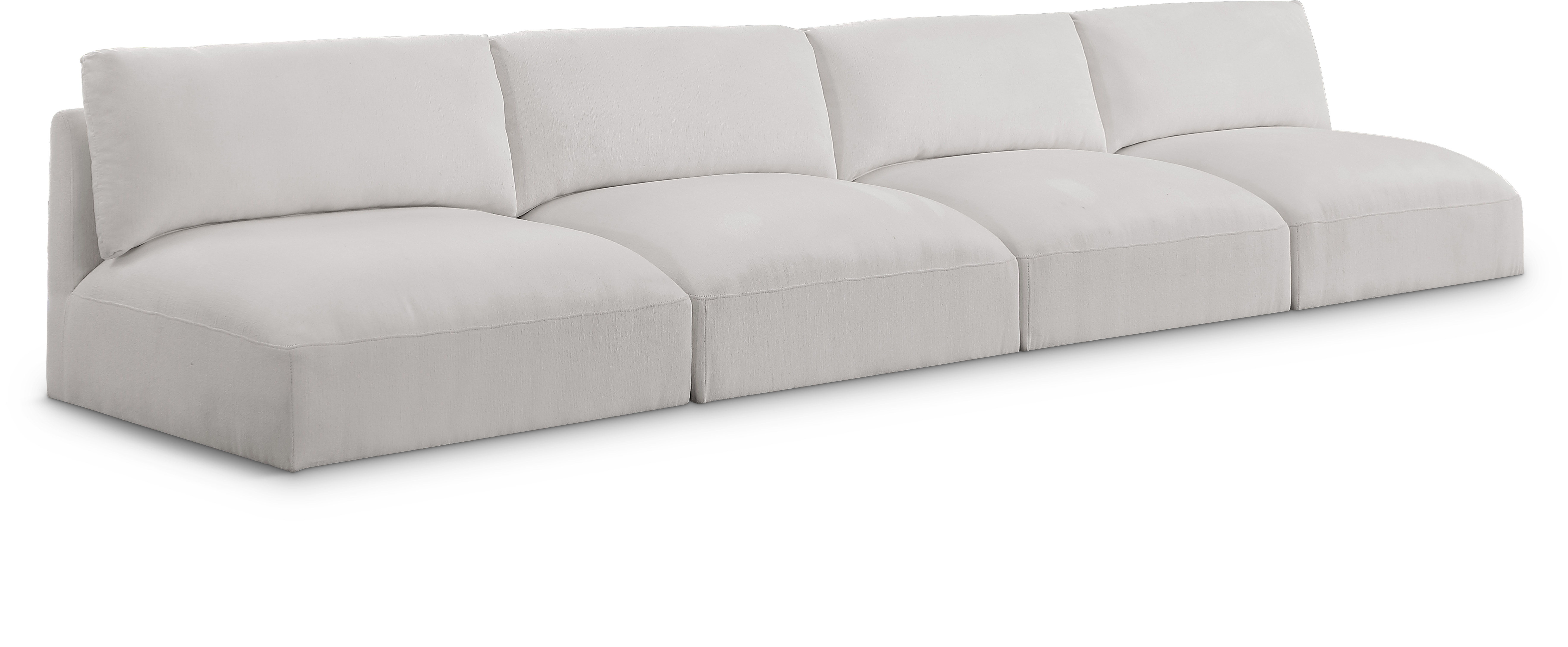 Ease - 4 Seat Modular Armless Sofa - Cream