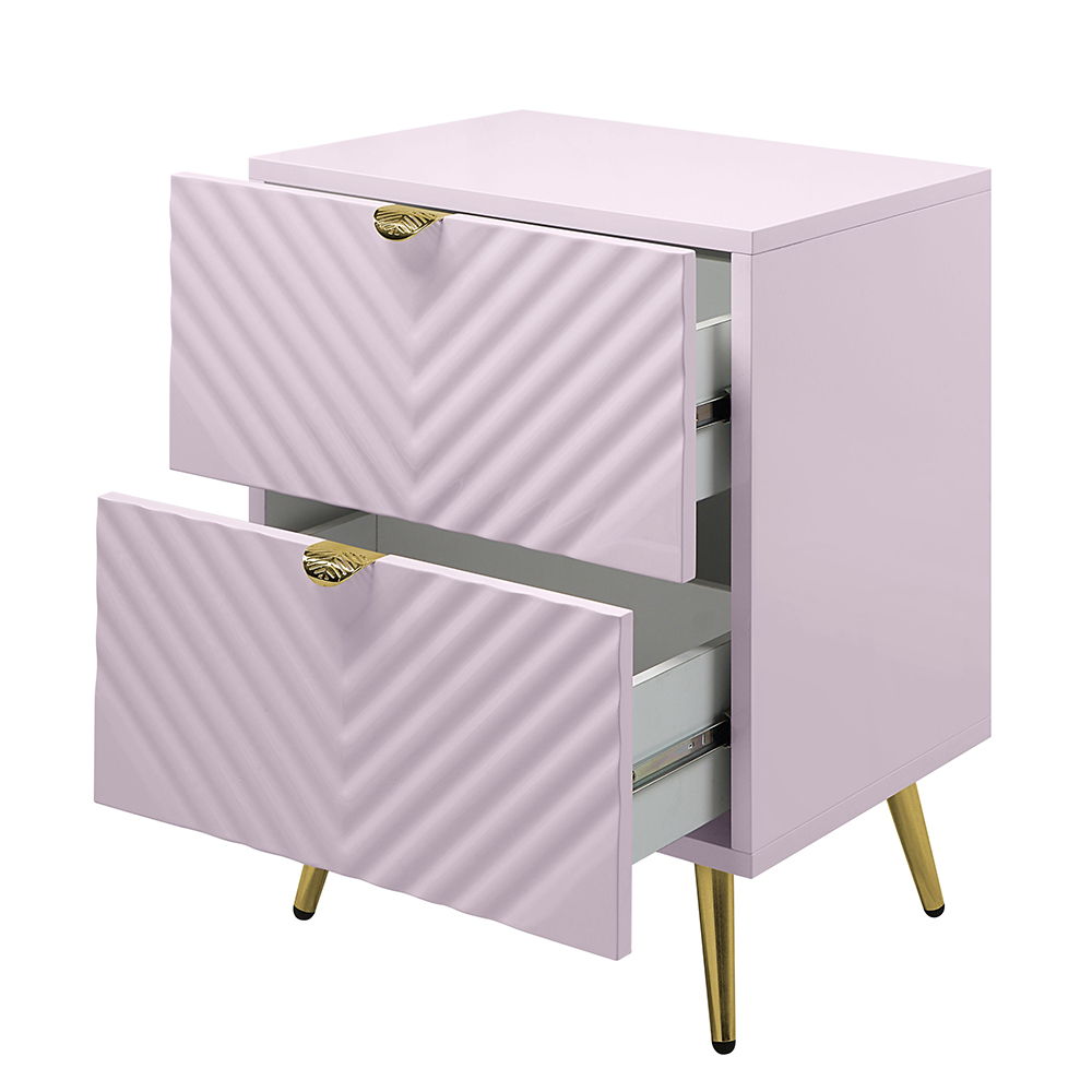 Gaines - Nightstand - Pink High Gloss, pink, view 4