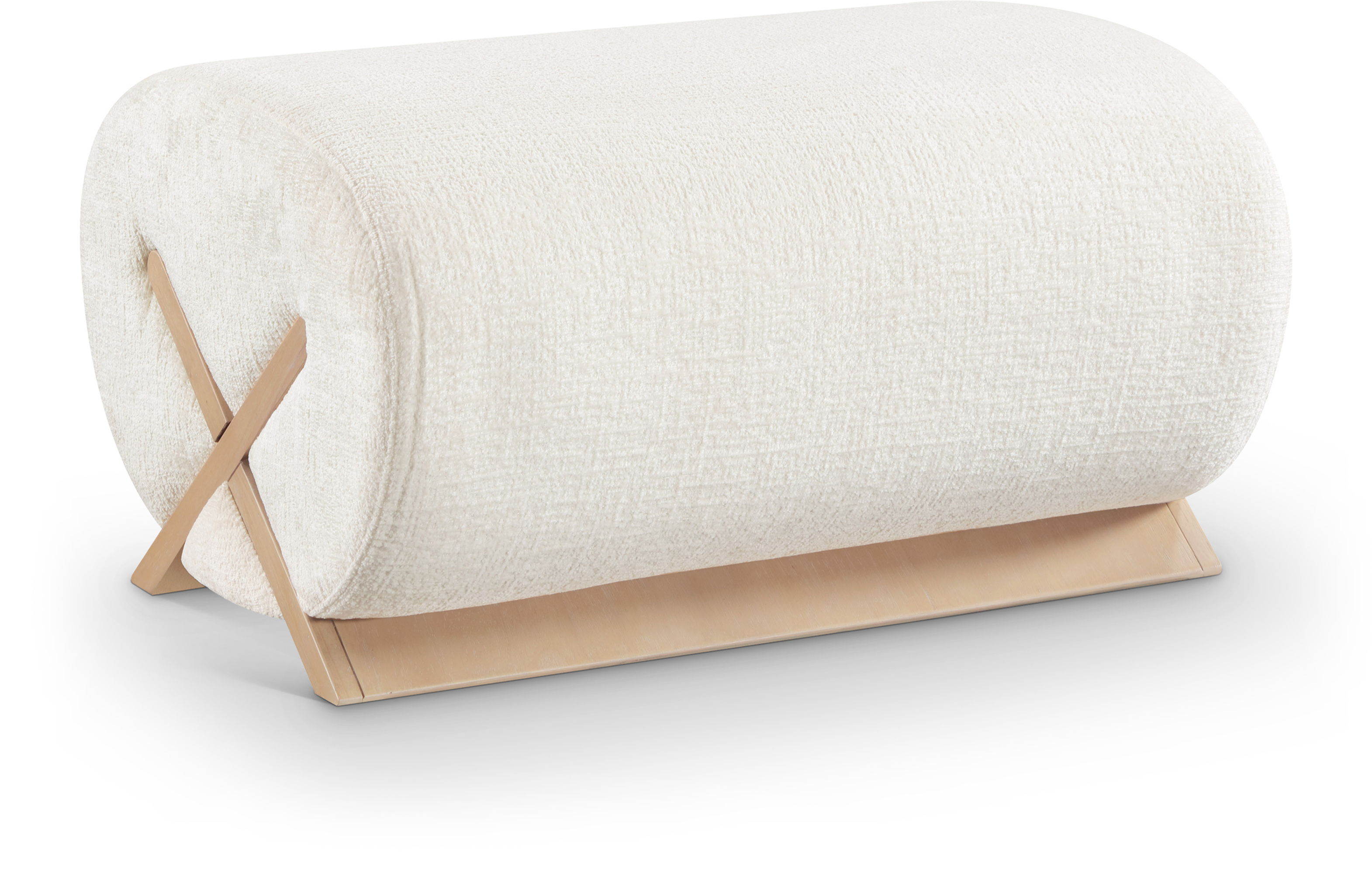 Akira - Fabric Ottoman - Cream