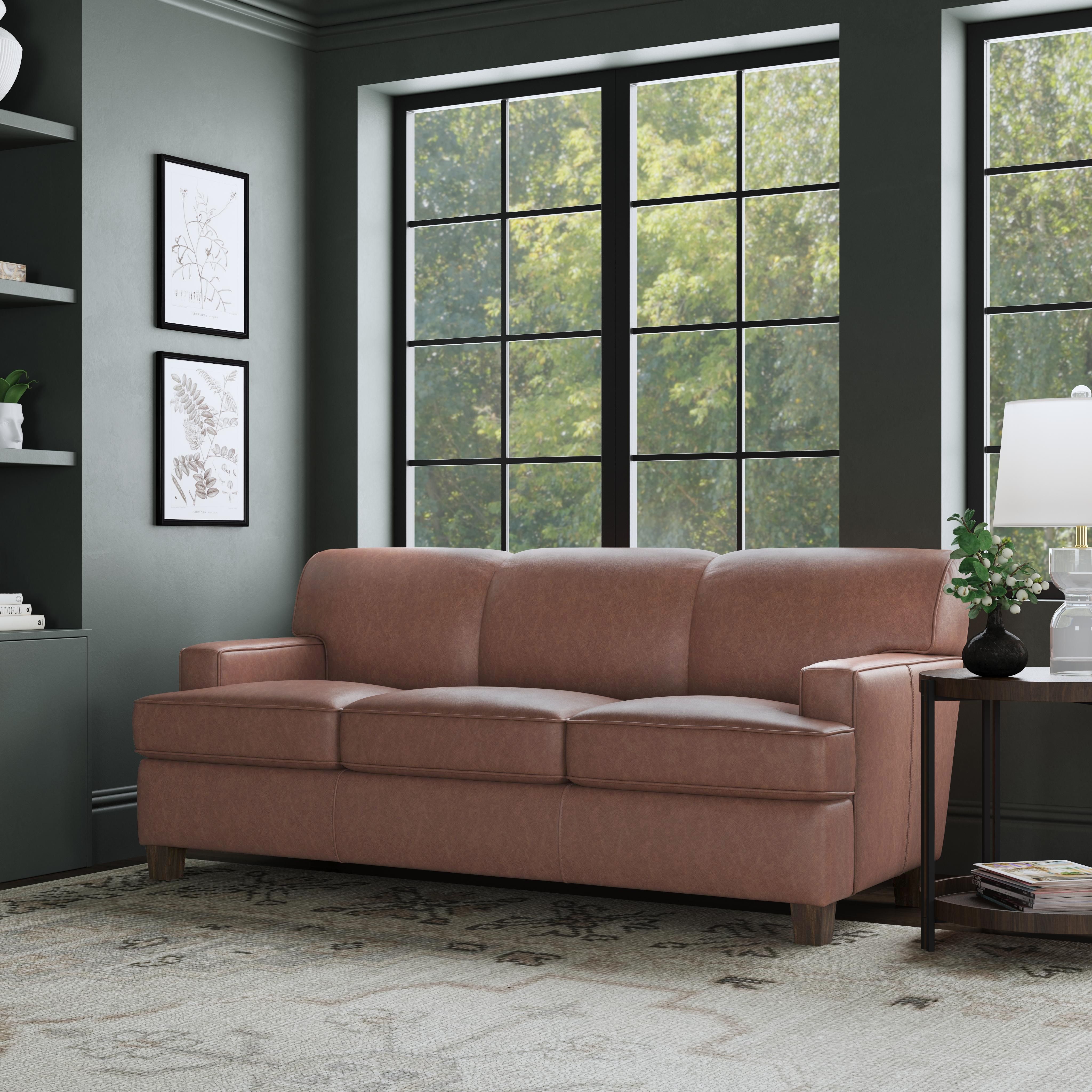 Dempsey - Leather Sofa, dark gray