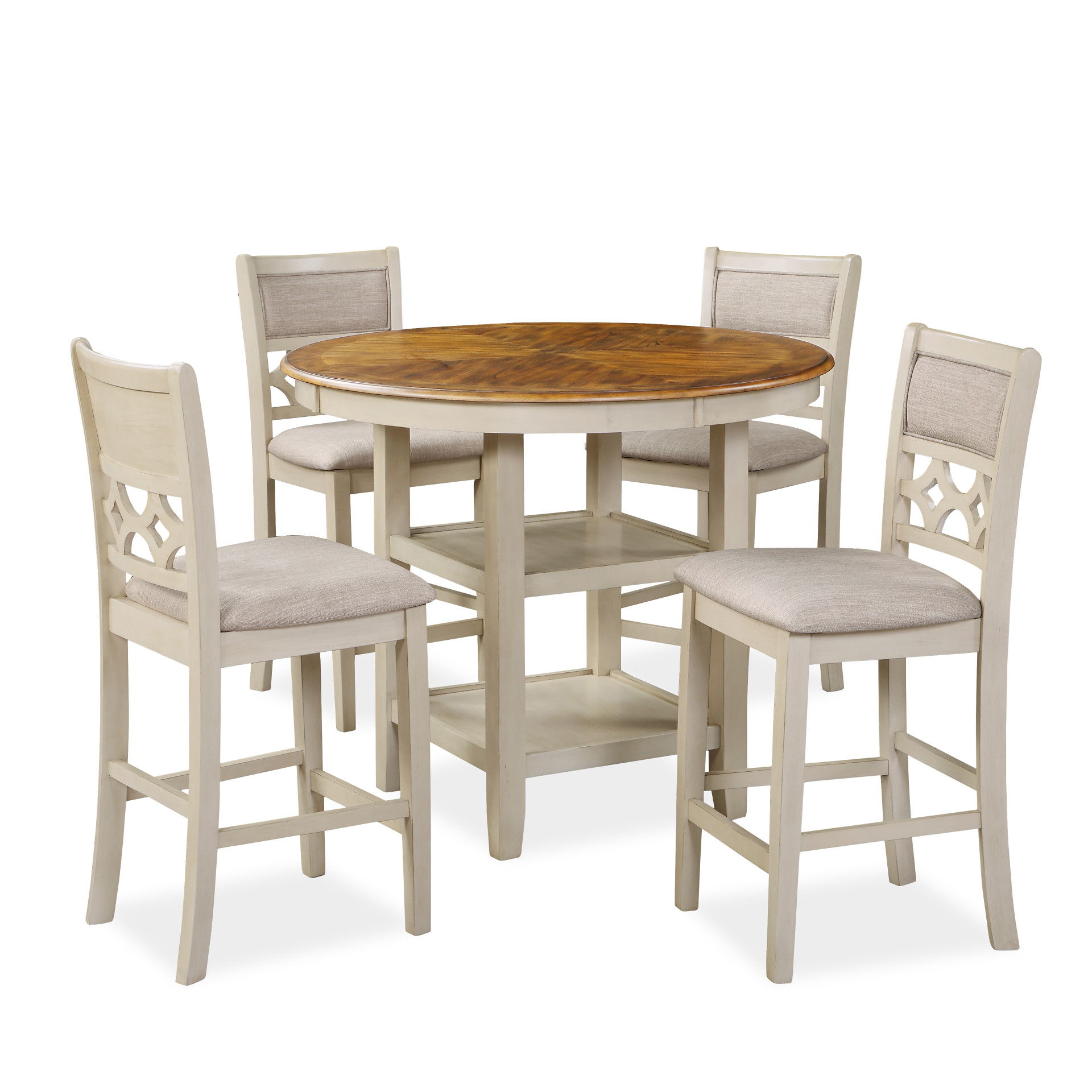 Mitchell - 5 Piece Counter Dining Set - Bisque / Brown