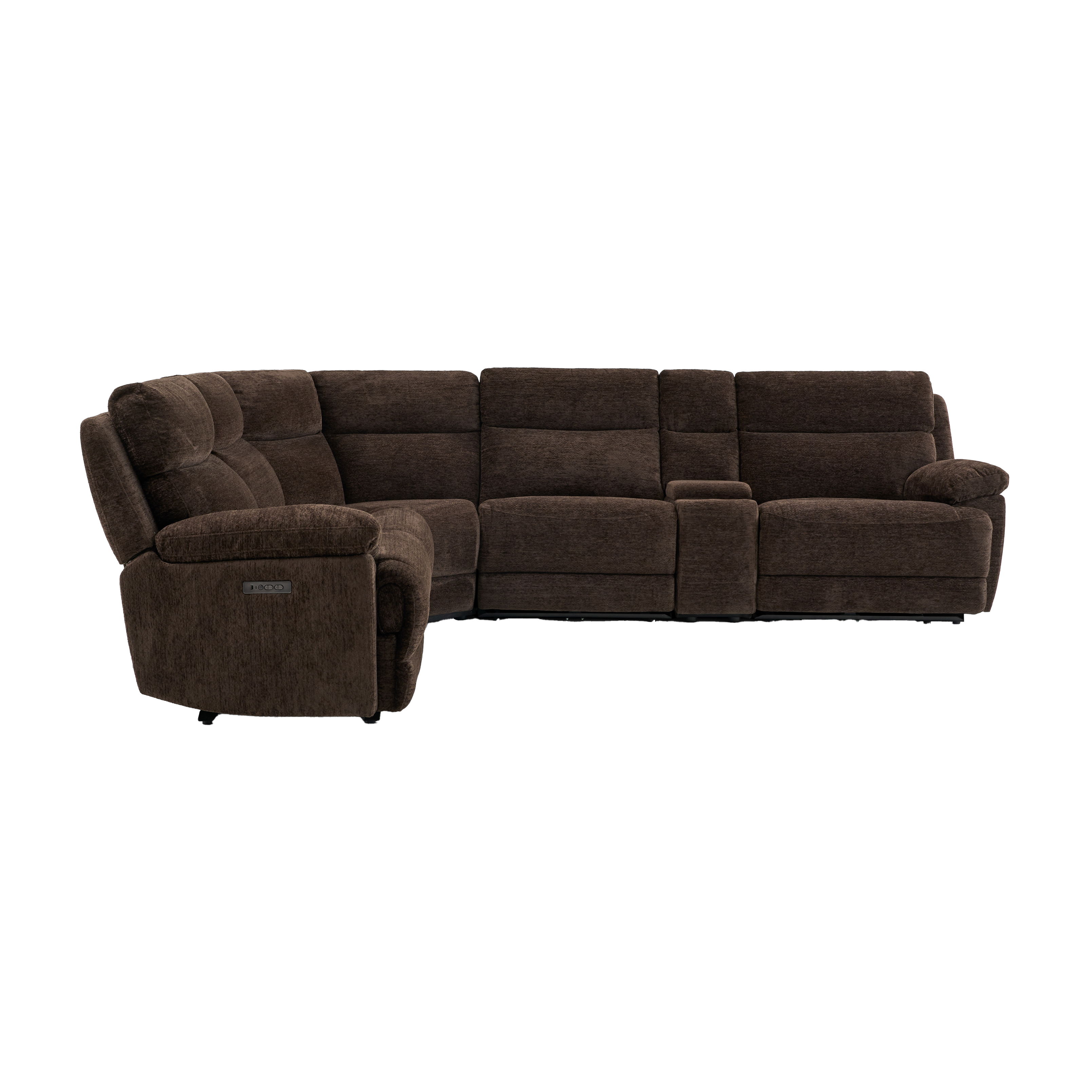 Gatlin - 6 Piece Fabric Power Sectional - Brown