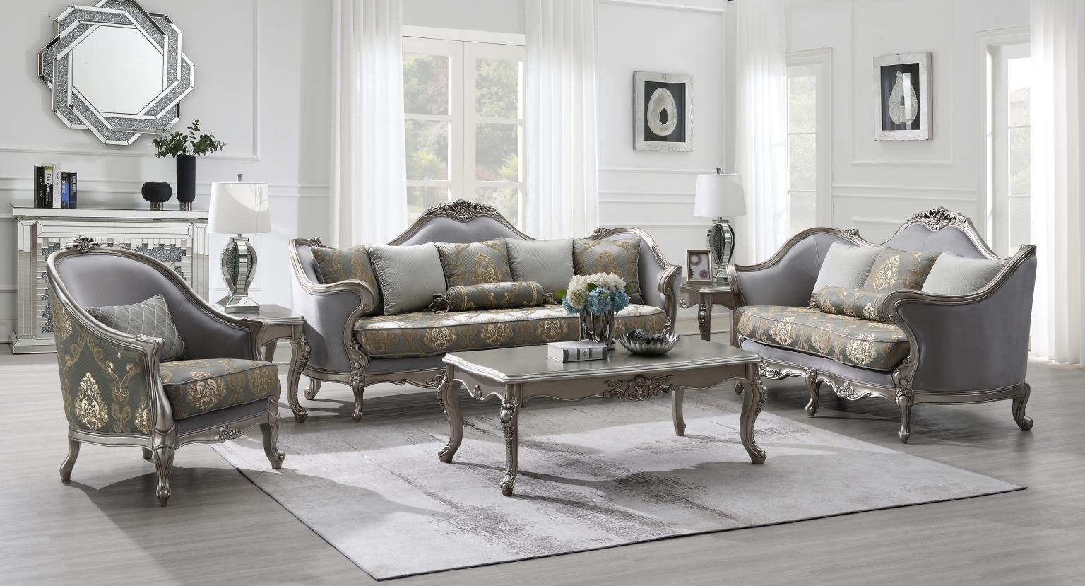 U198 - 2 Piece Living Room Set (Sofa & Loveseat) - Gray