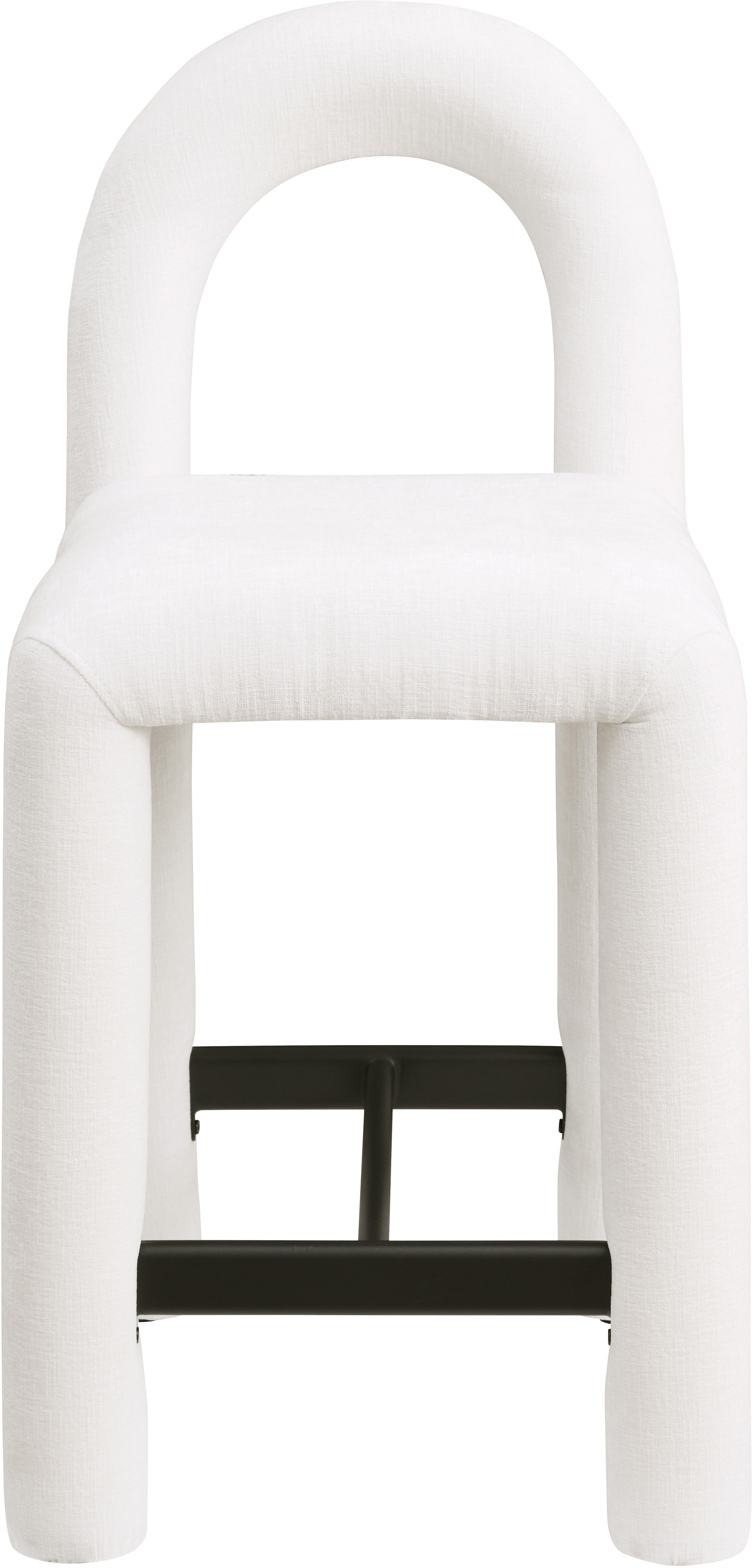 Amari - Chenille Fabric Stool - Cream
