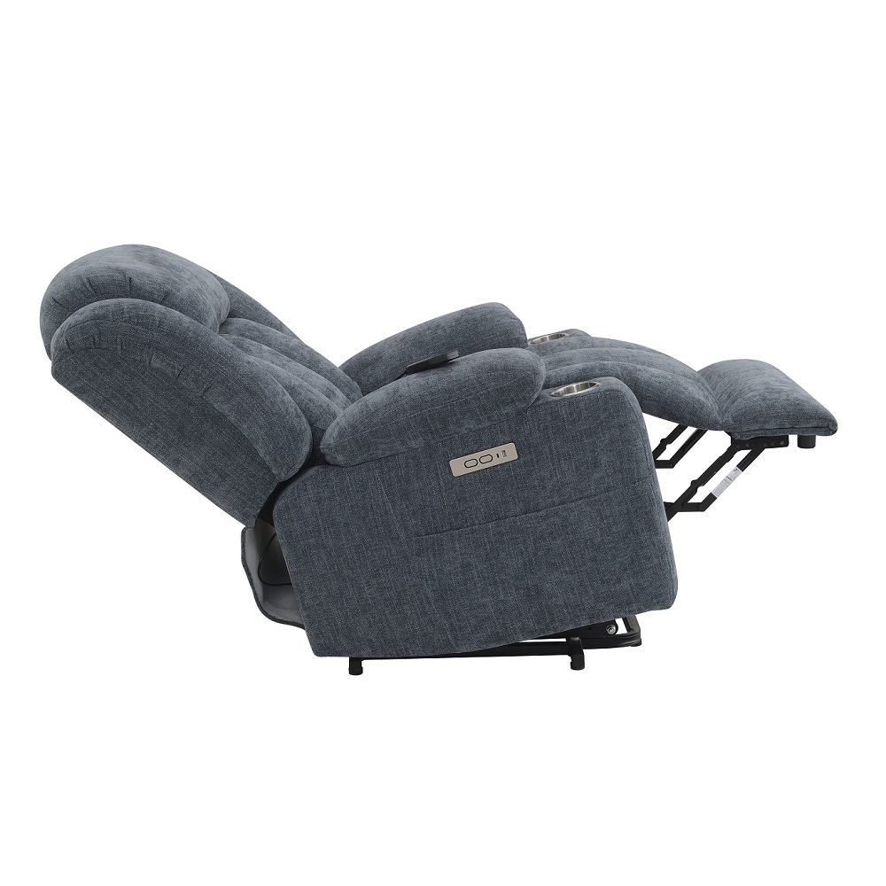 Omarion - Power Recliner With Lift & Heating & Massage - Blue Chenille, blue, view 7