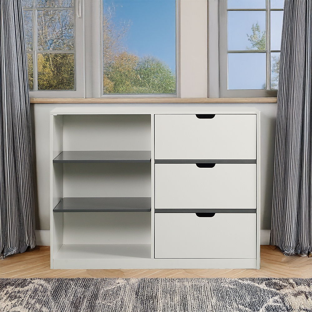 Ratana - Cabinet - Gray & White, white, view 3