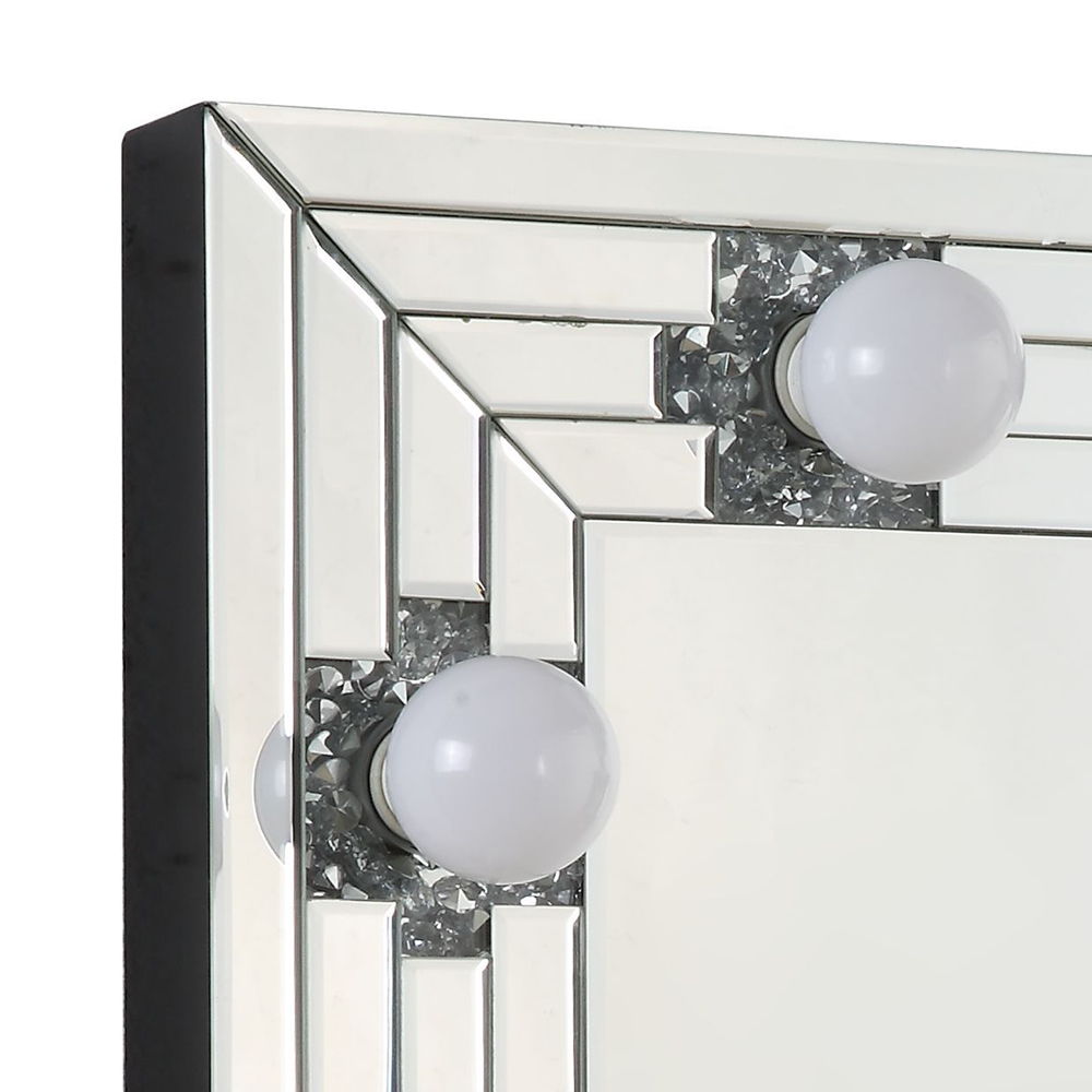 Noralie - Accent Mirror - Faux Diamonds & Mirrored, silver, view 5