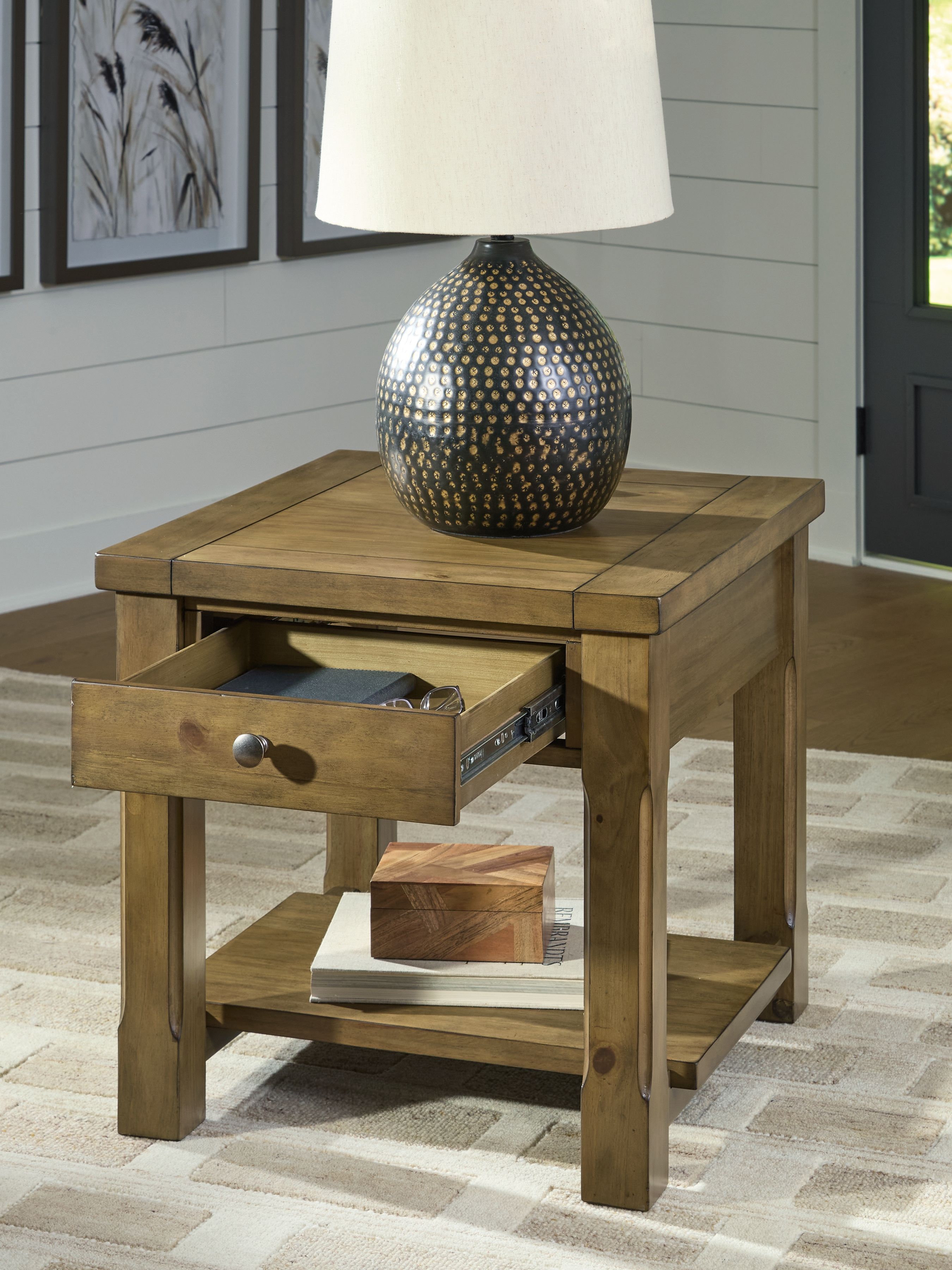 Ashley Furniture Vandenmore - Rectangular End Table - Medium Brown - Image 7